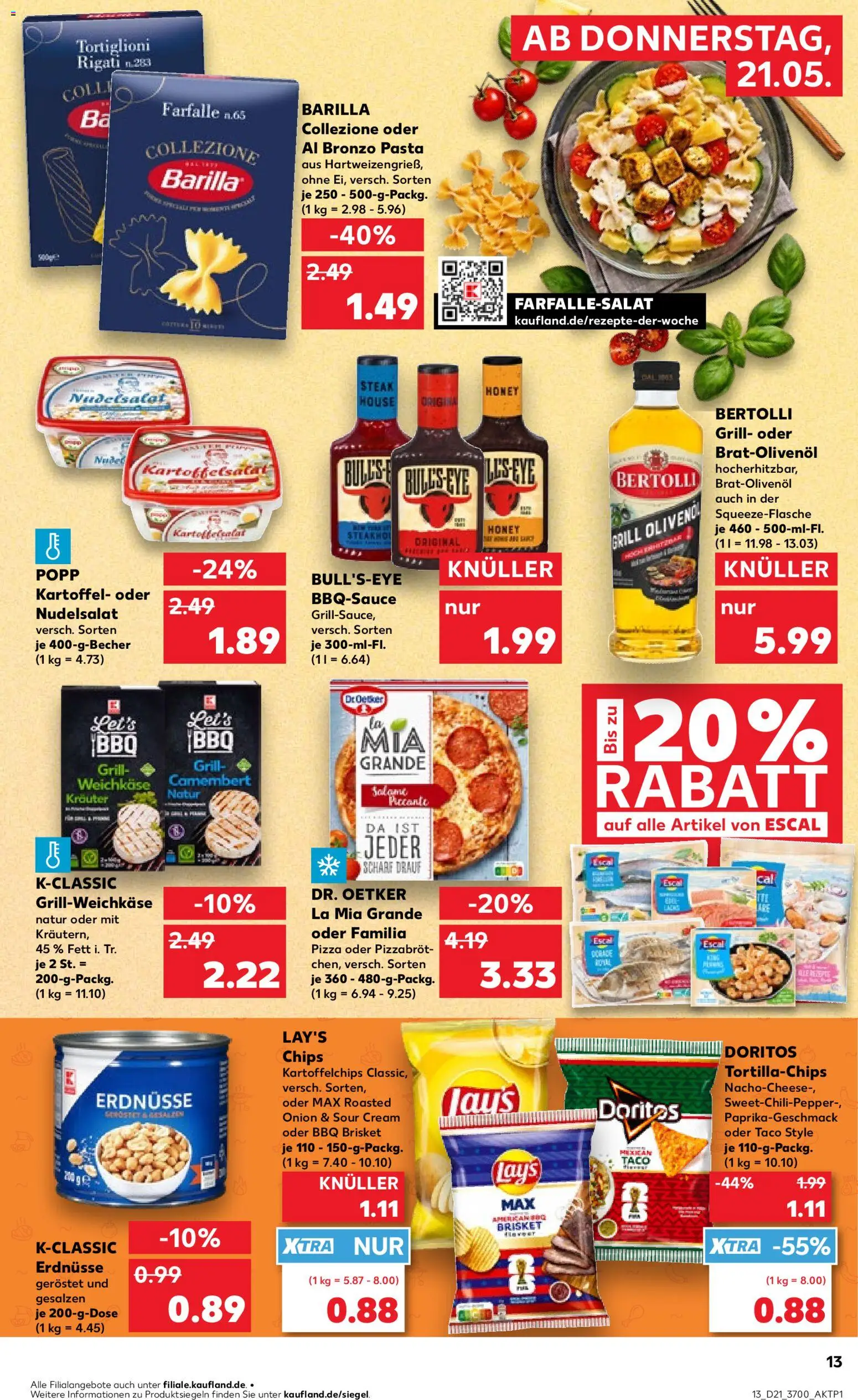 Kaufland Prospekt Rostock	 – gültig ab 21.05.2026 | Seite: 13 | Produkte: Grill, Erdnüsse, Pasta, Steak