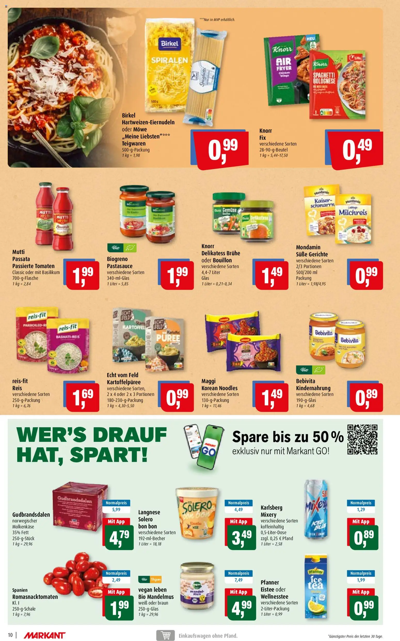 Markant Prospekt – gültig ab 19.10.2026 | Seite: 10 | Produkte: Langnese, Maggi, Spaghetti, Tomaten