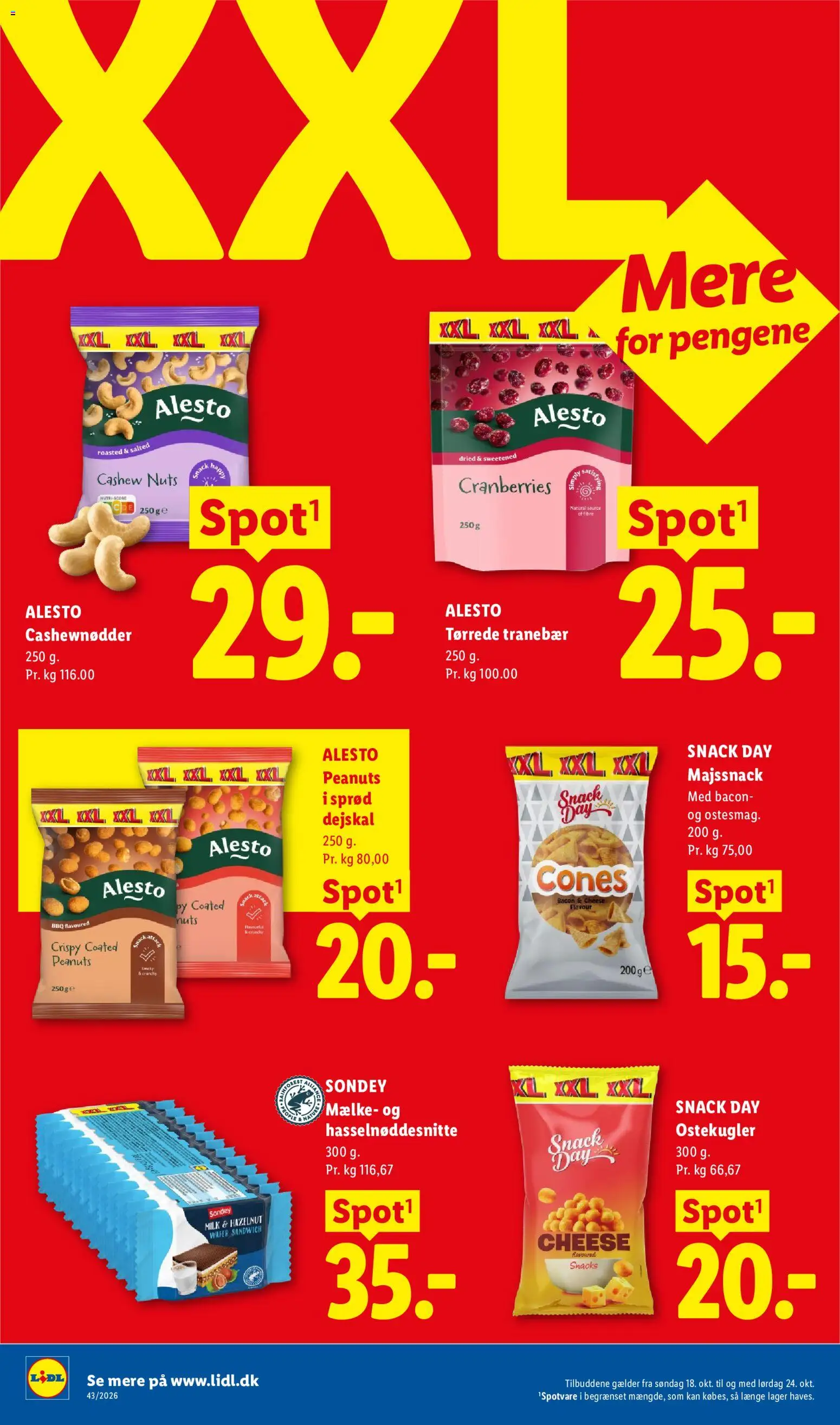 Lidl tilbudsavis – gyldig fra 18/10/2026 | Side: 28 | Produkter: Snacks, Cashewnødder, Bacon, Søm