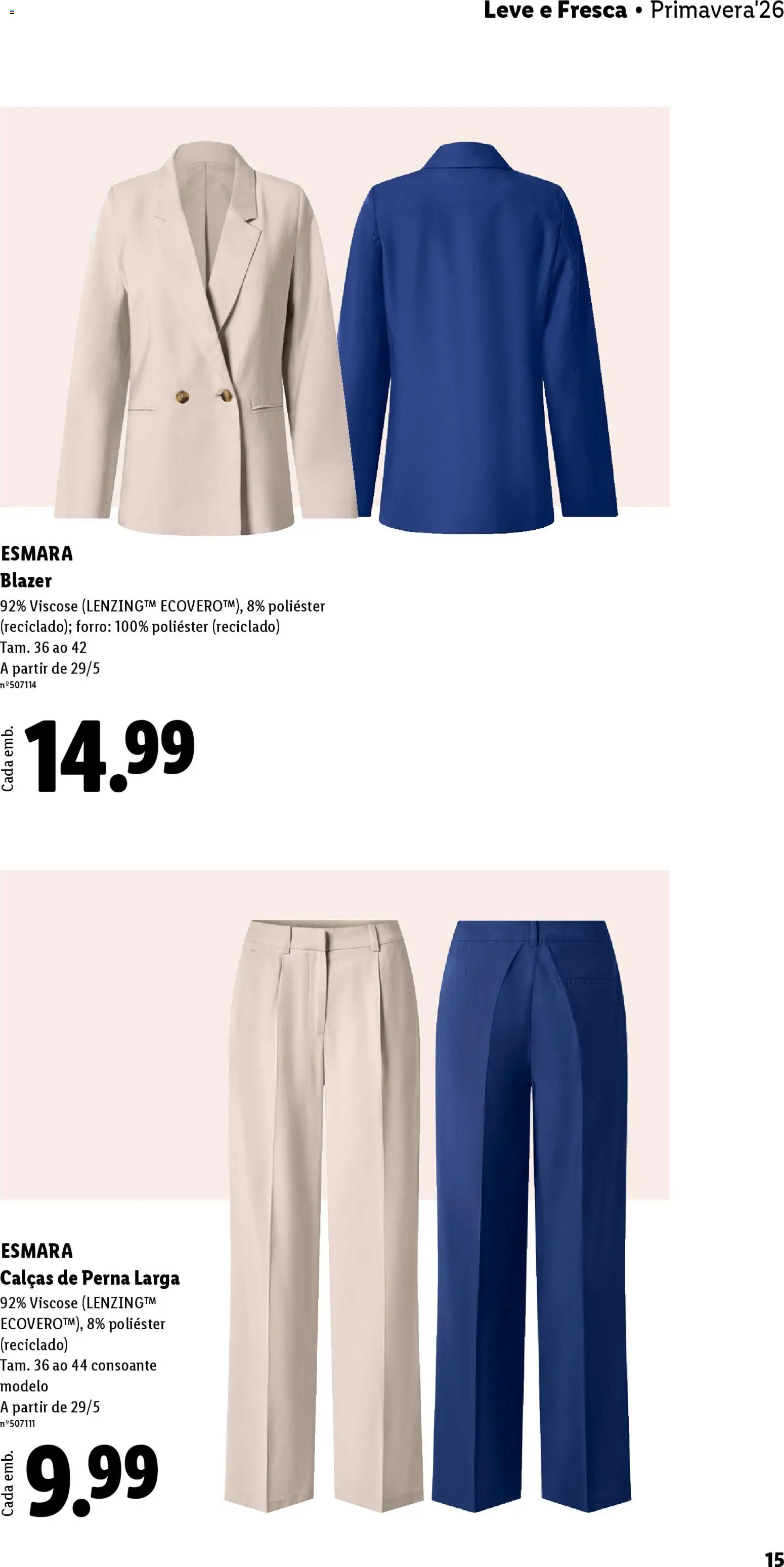Lidl folheto Esmara │ válido de 20.04.2026 | Página: 15 | Produtos: Calças, Blazer