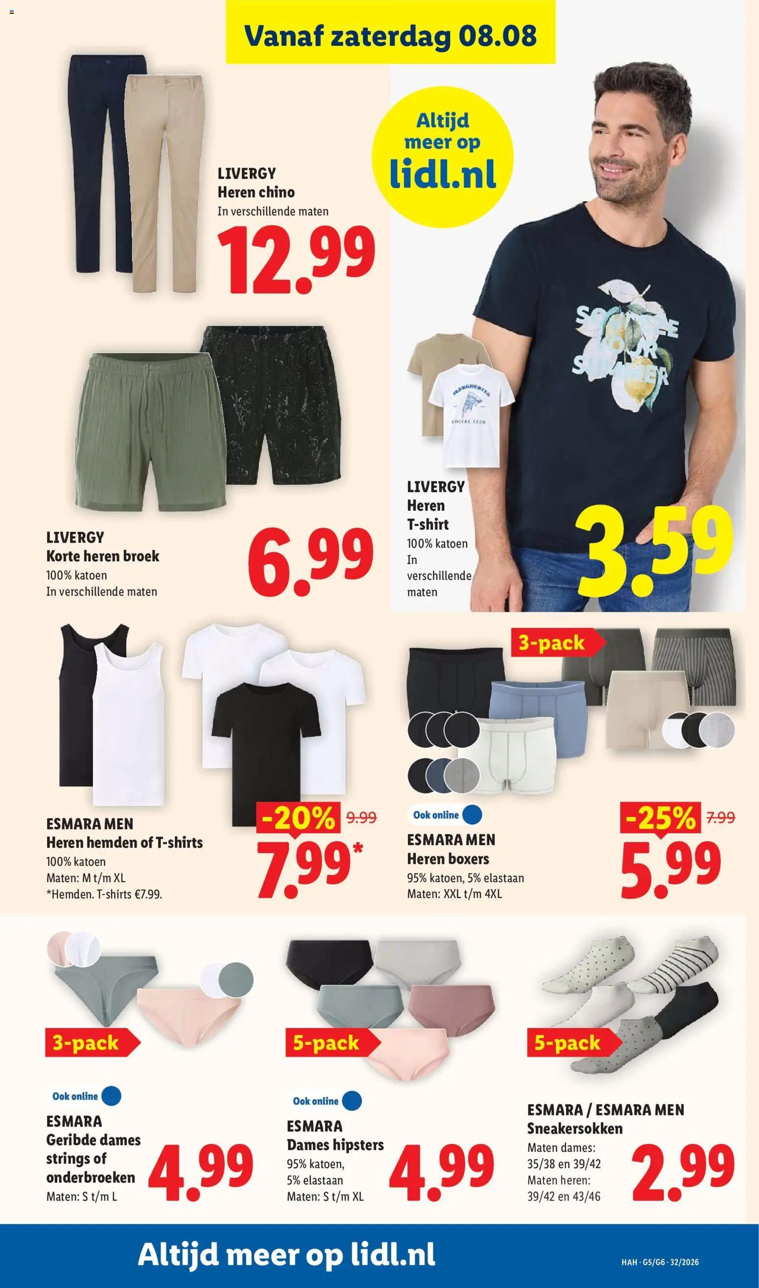 {H1} | Pagina: 13 | Producten: Heren T-shirt, Broek, Boxers