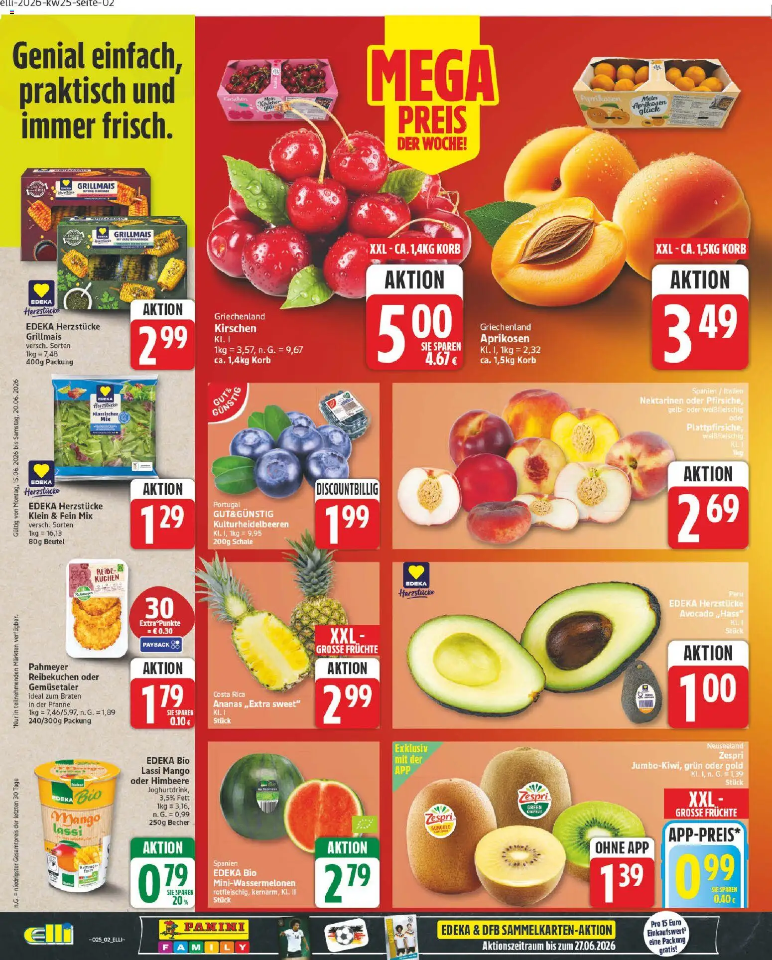 Elli Markt Prospekt – gültig ab 15.06.2026 | Seite: 6 | Produkte: Nektarinen, Kirschen, Himbeere, Kuchen