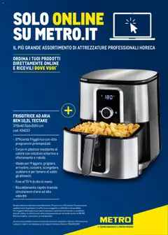 Anteprima del volantino FRIGGITRICE AD ARIA BEN 10,2L TECТАКЕ, 37(I)x42.5(p)x31(h) cm cod. 404213, Efficiente friggitrice con otto programmi preimpostati, Corpo in plastica resistente al calore con intuitivo schermo a sfioramento e rotella, Ideale per friggere, grigliare, arrostire, cuocere, scongelare, scaldare e per tenere al caldo gli alimenti, Fino al 70 % di olio in meno, Riscaldamento rapido tramite circolazione d'aria ad alta velocità valido a partire dal 30.05.2025 | Pagina: 63