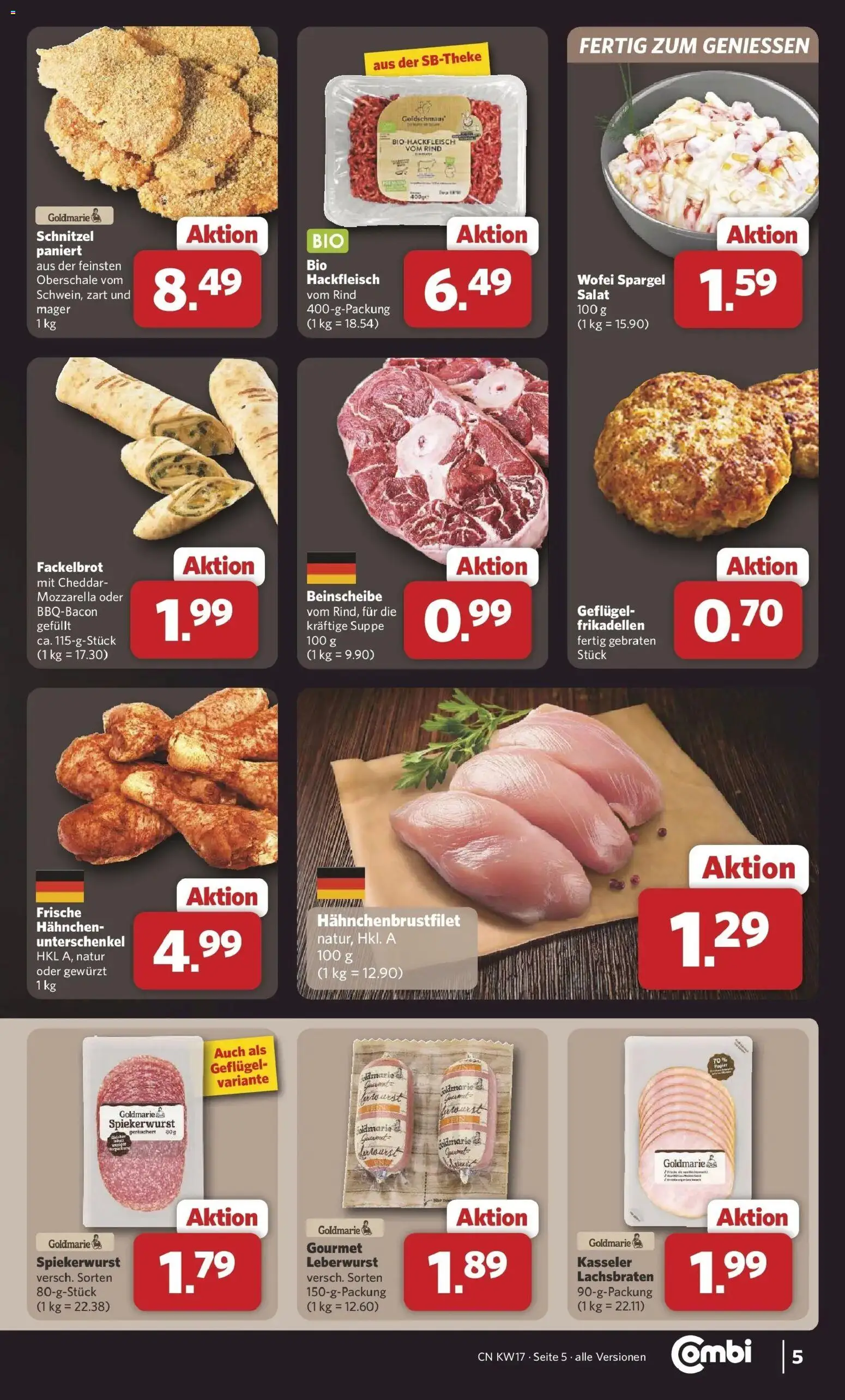 Combi Prospekt Detmold – gültig ab 20.04.2026 | Seite: 5 | Produkte: Hahnchen, Spargel, Wurst, Hackfleisch