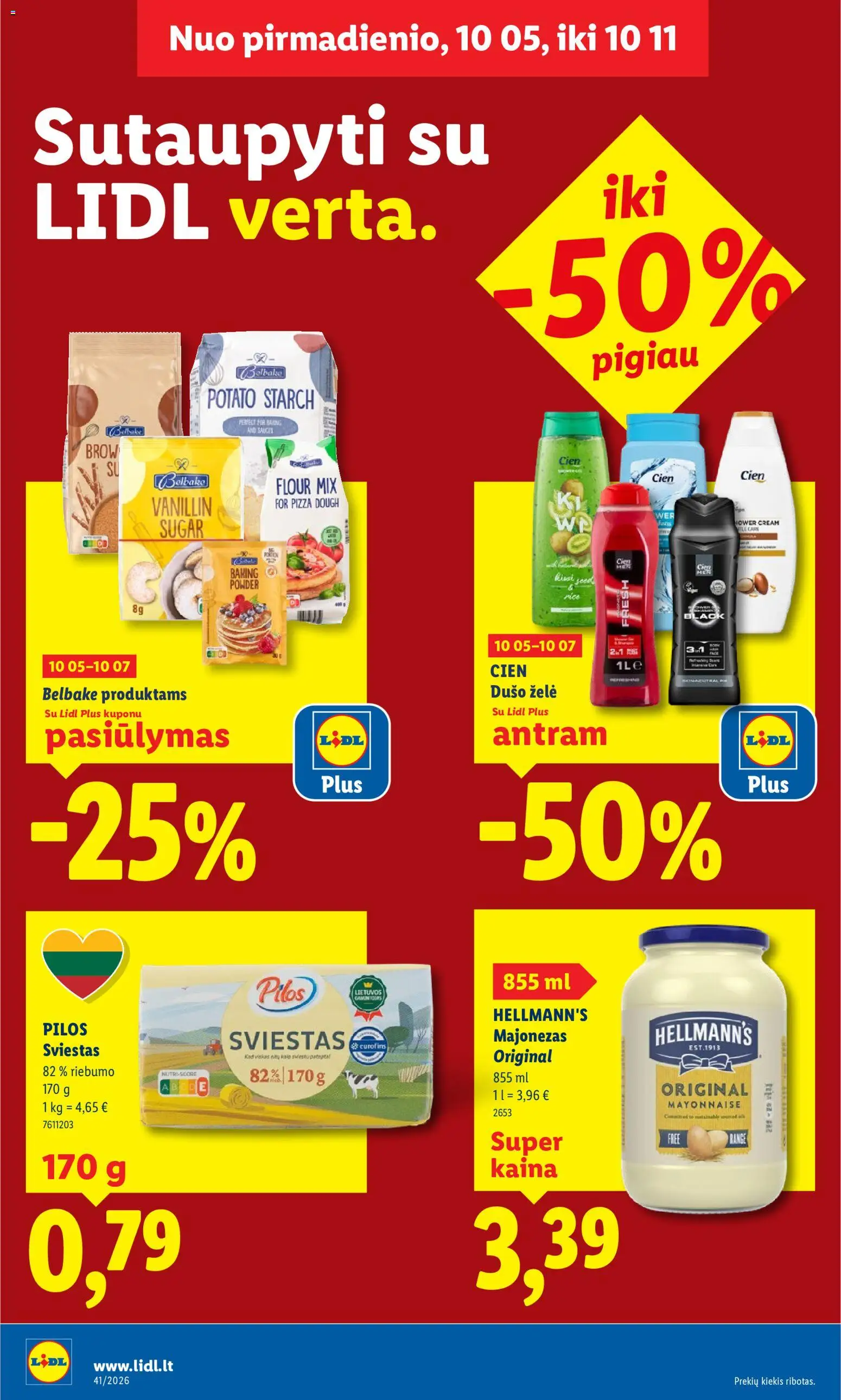 LIDL akcijos nuo 2026.10.05 | Puslapis: 2 | Prekių: Sviestas, Majonezas, Dušo želė