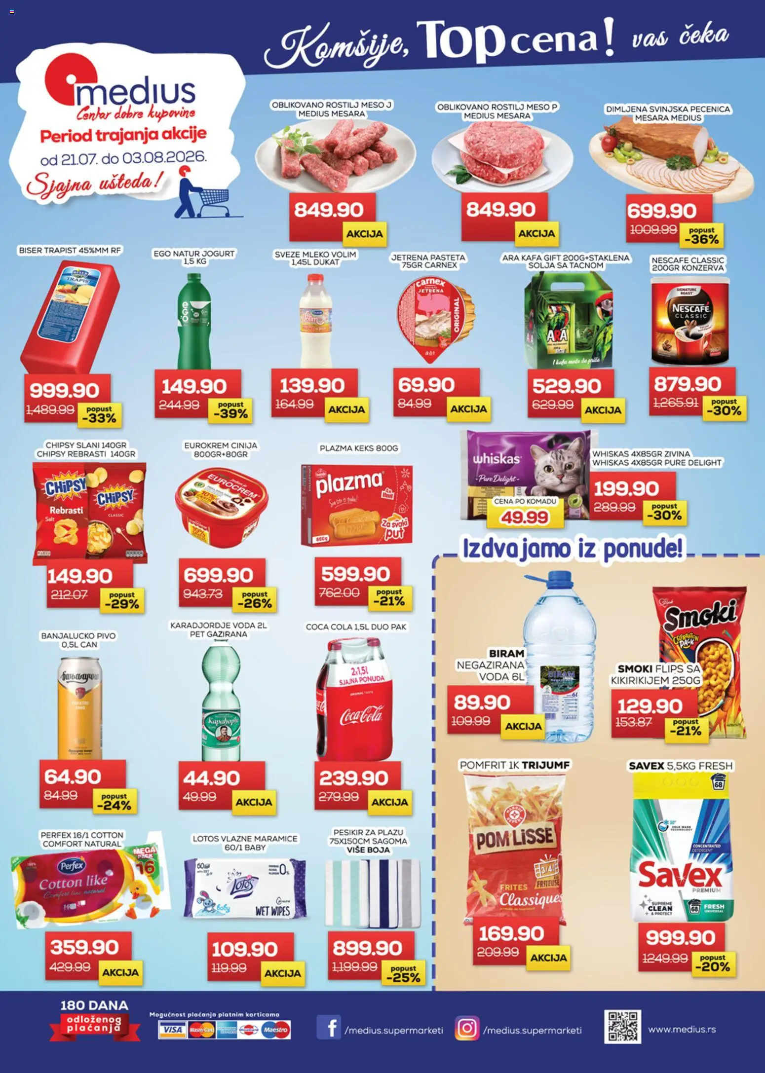 Medius katalog - važi od 21.07.2026 | Strana: 1 | Proizvode: Plazma, Negazirana voda, Mleko, Pašteta