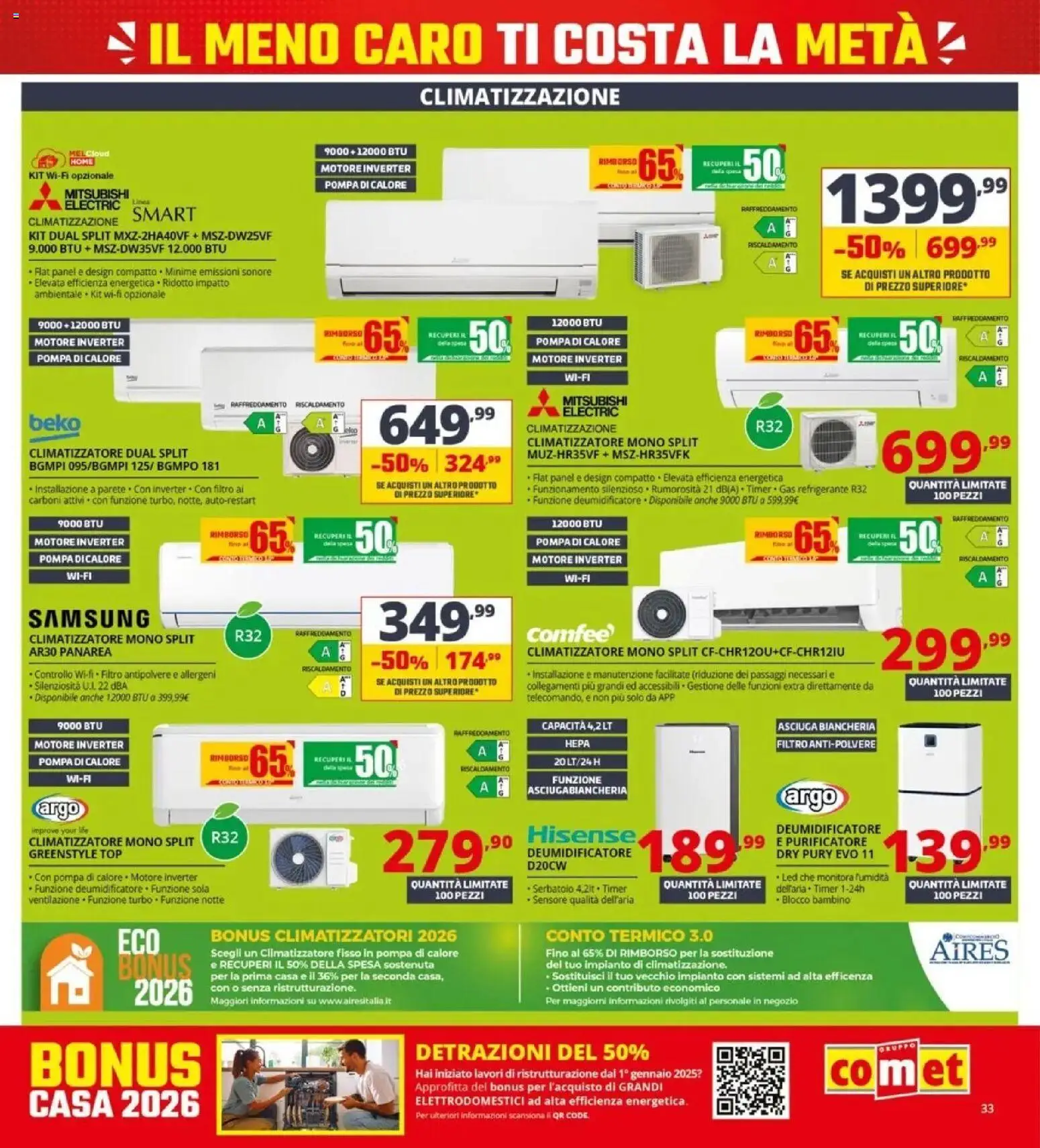 Nuovo Comet volantino dal 24/09/2026 > offerte anteprima 🛍️ | Pagina: 33 | Prodotti: Climatizzatore, Deumidificatore, Top, Samsung