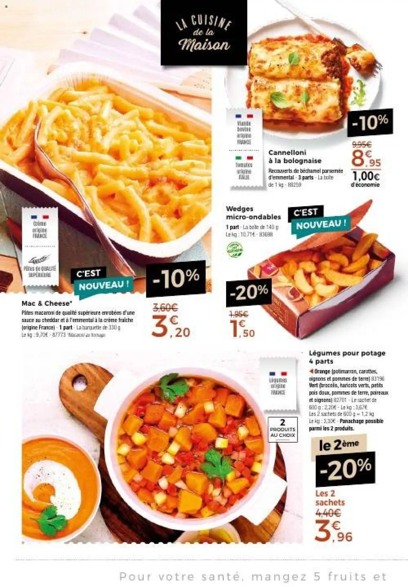 {H1} | Page: 6 | Produits: Macaroni, Crème fraiche, Pâtes, Pommes de terre