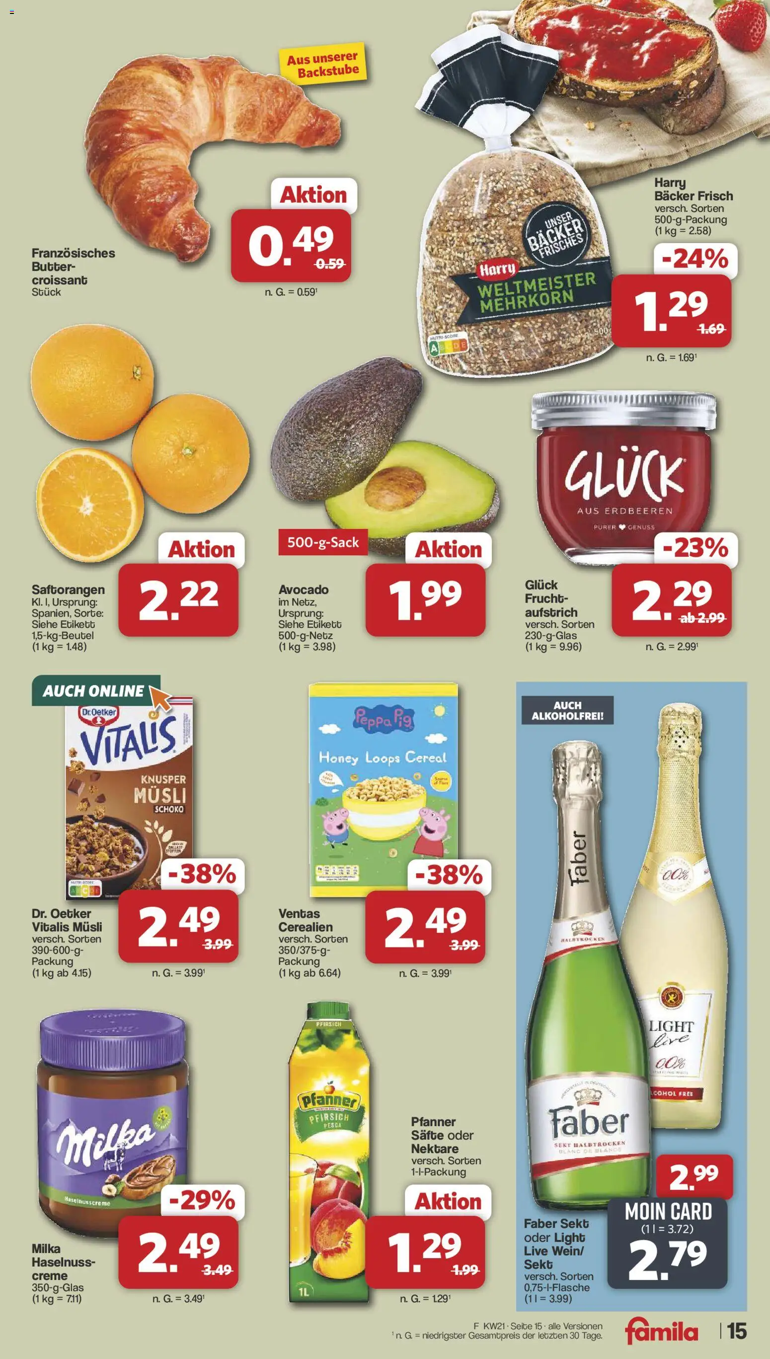 Famila Nordwest Prospekt 	 – gültig ab 18.05.2026 | Seite: 15 | Produkte: Musli, Milka, Croissant, Erdbeeren