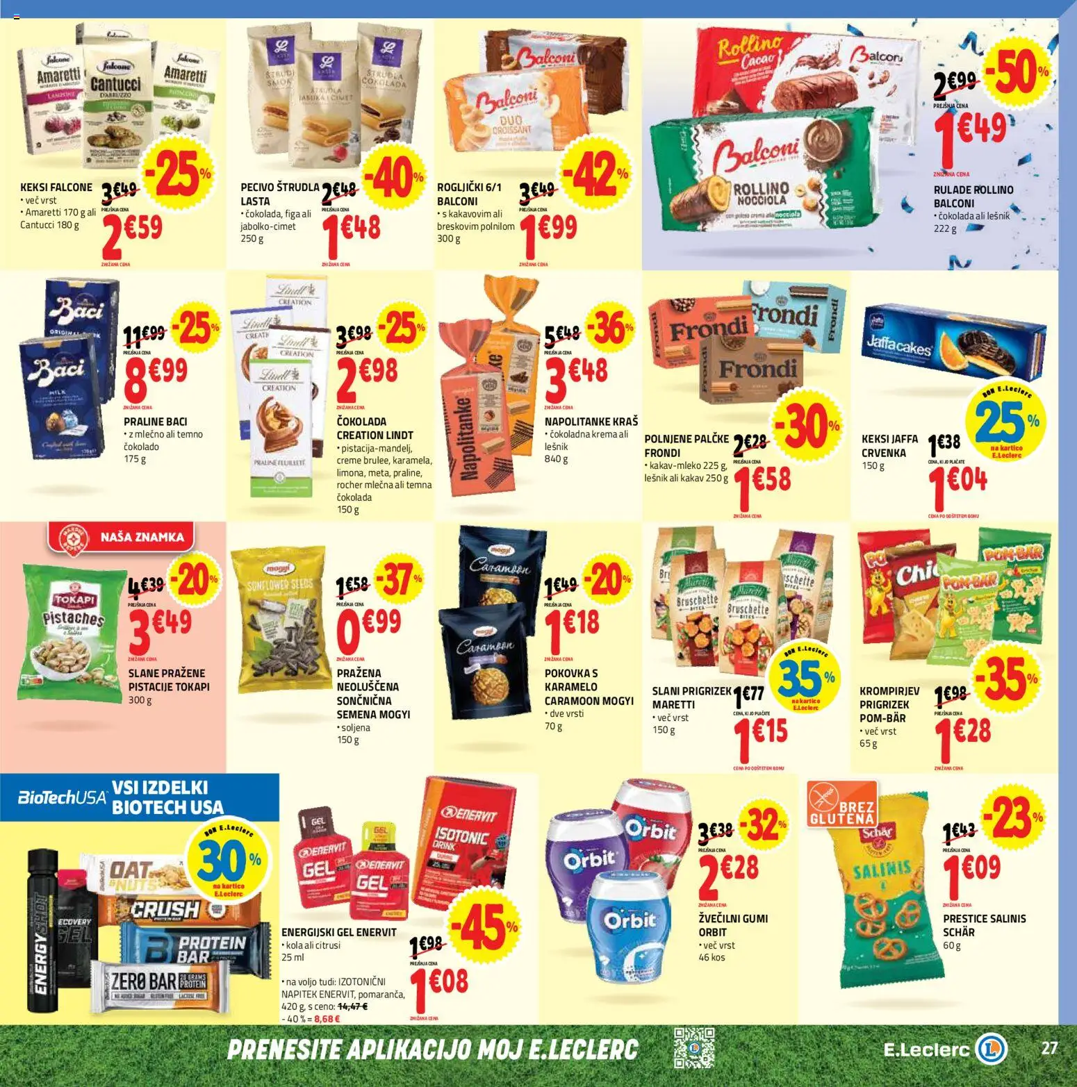 Novi E.leclerc katalog ponudbe – veljaven od 10.06.2026 | Stran: 27 | Izdelki: Žvečilni gumi, Kos, Kakav, Cokolada