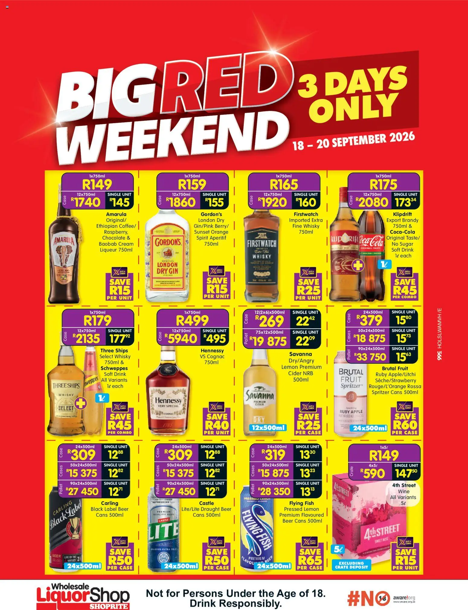 New Shoprite catalogue – valid from 18/09/2026 | Page: 1 | Products: Case, Crate, Chocolate, Cream