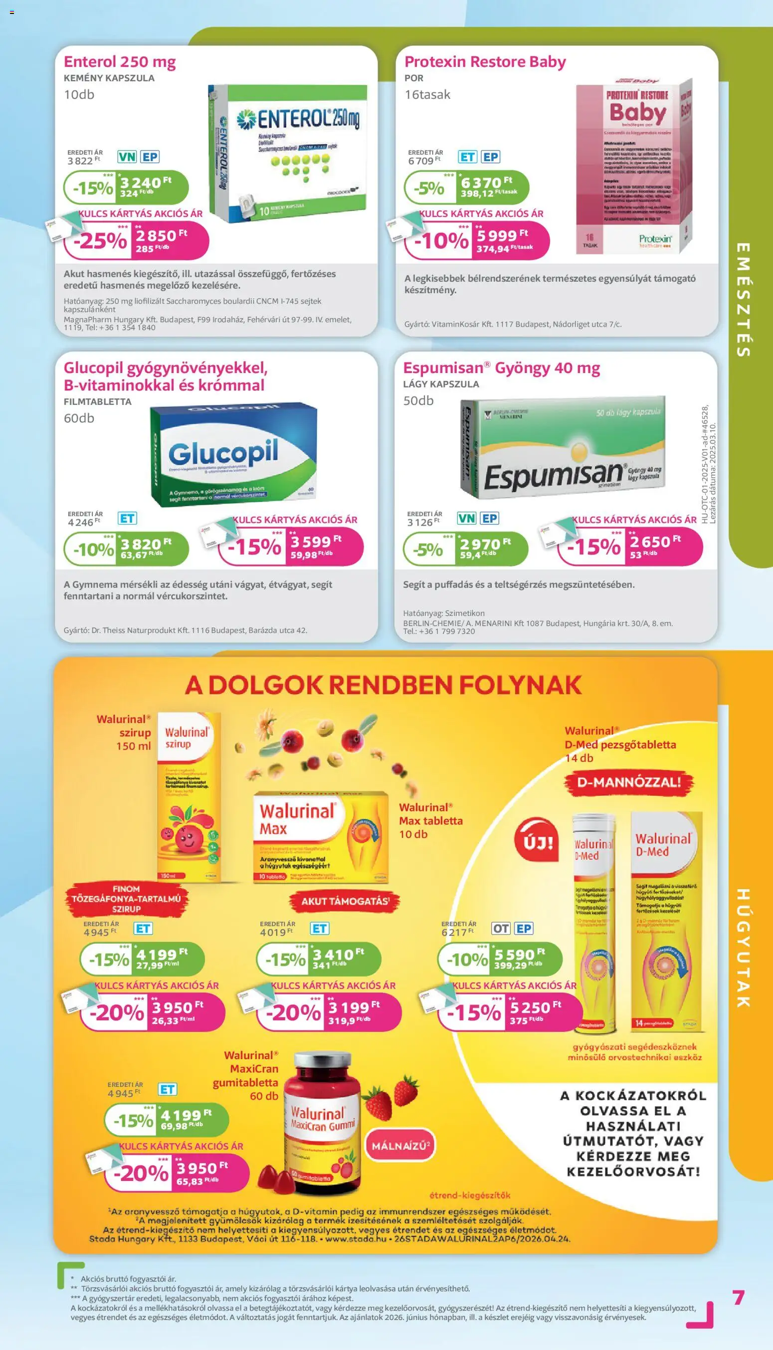Kulcs Patika akciós ujság - amely érvényes a következő dátumtól: 01.06.2026 | Oldal: 7 | Termékek: Édesség, Pezsgőtabletta