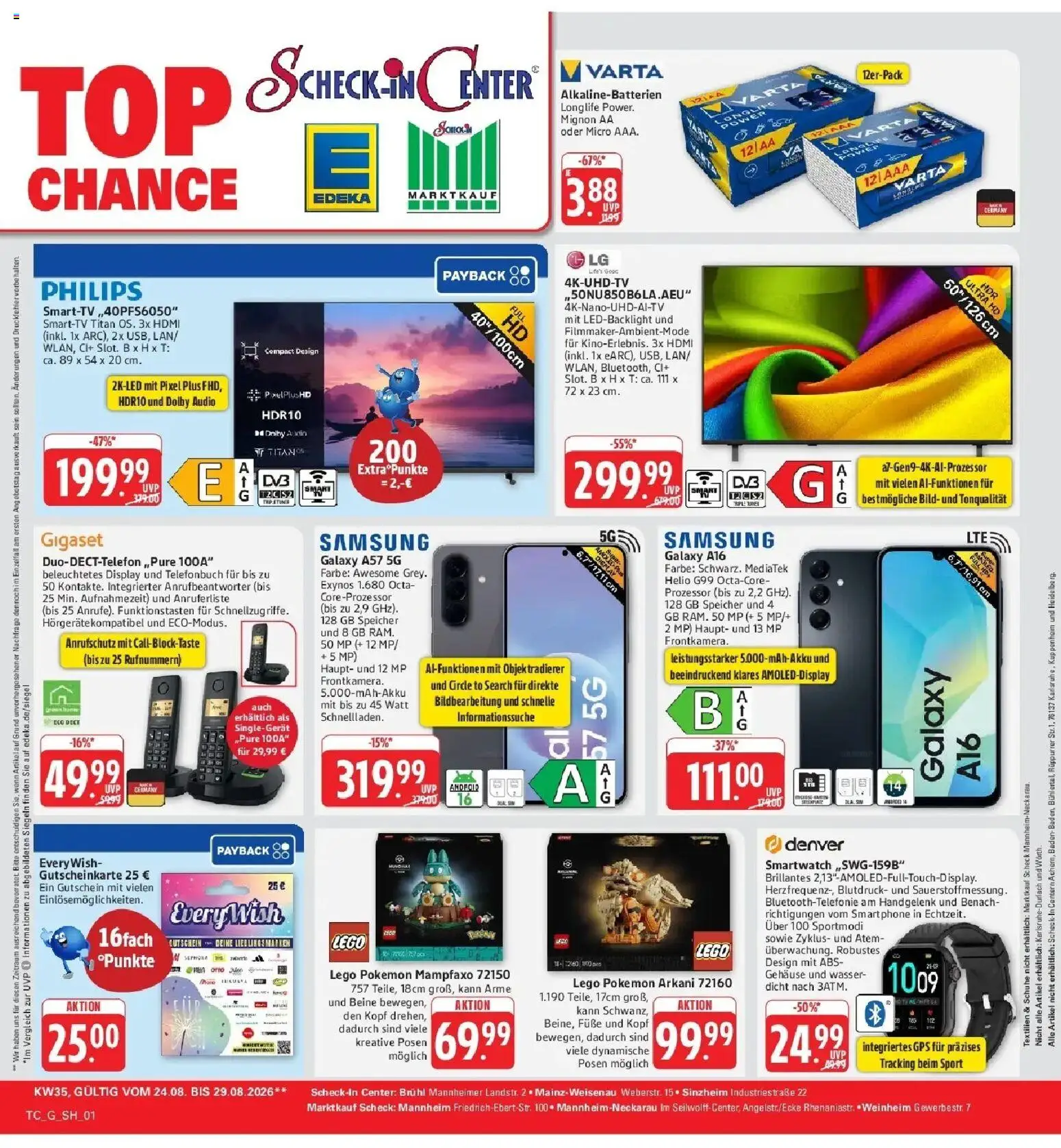 Edeka Prospekt Mainz-Weisenau – gültig ab 24.08.2026 | Seite: 66 | Produkte: Philips, Smartwatch, Samsung, Audio