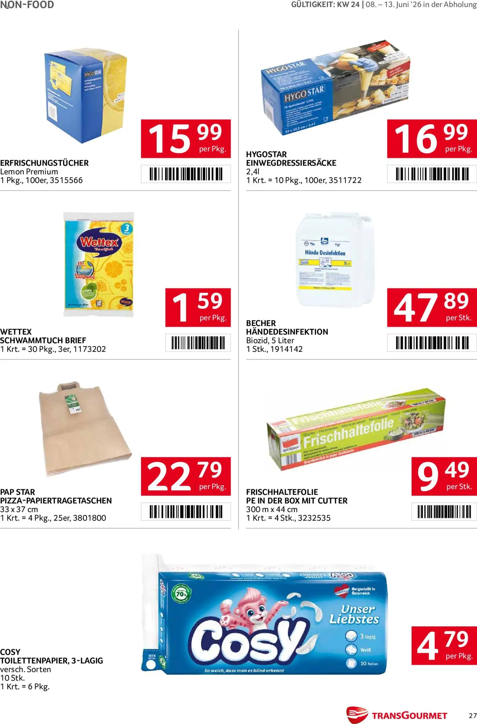 Transgourmet Flugblatt gültig ab 08.06.2026 | Seite: 27 | Produkte: Cutter, Box