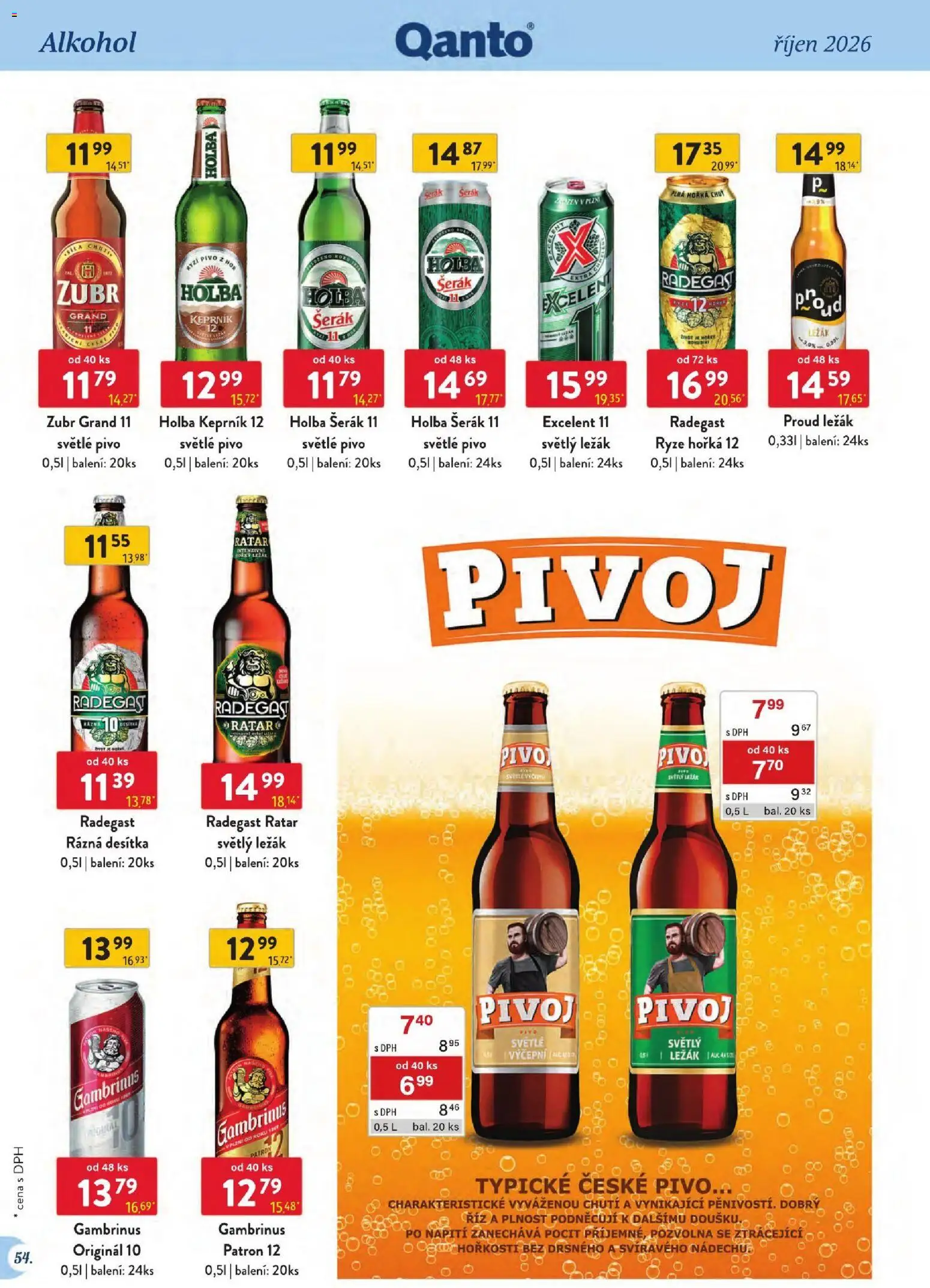 Astur & Qanto leták - Velkoobchod 10/2026 od 01.10.2026 | Strana: 54 | Produkty: Rýže, Radegast Ratar, Gambrinus, Alkohol