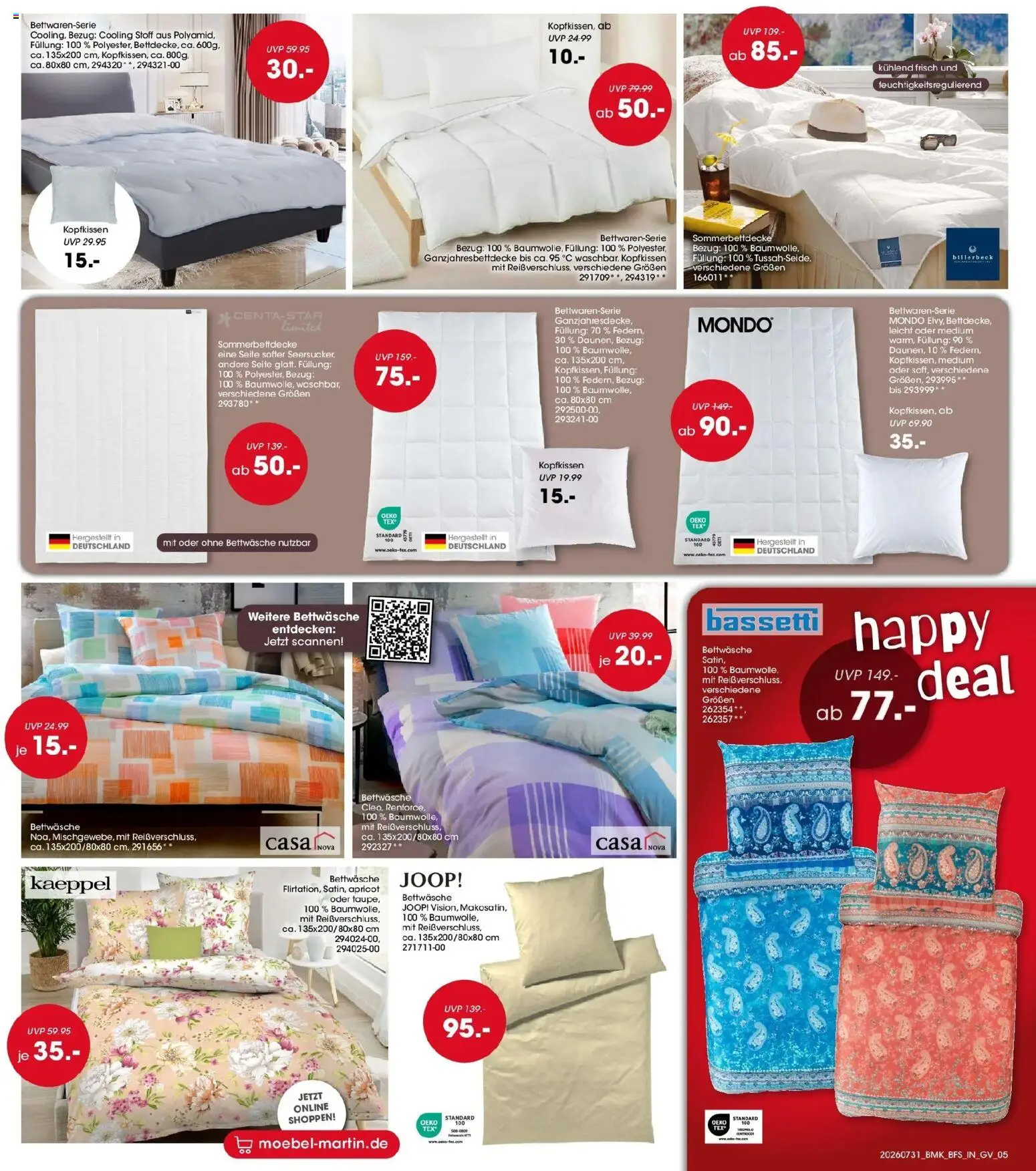 Möbel Martin Happy Days – gültig ab 31.07.2026 | Seite: 5 | Produkte: Bettwäsche, Bettdecke, Kopfkissen
