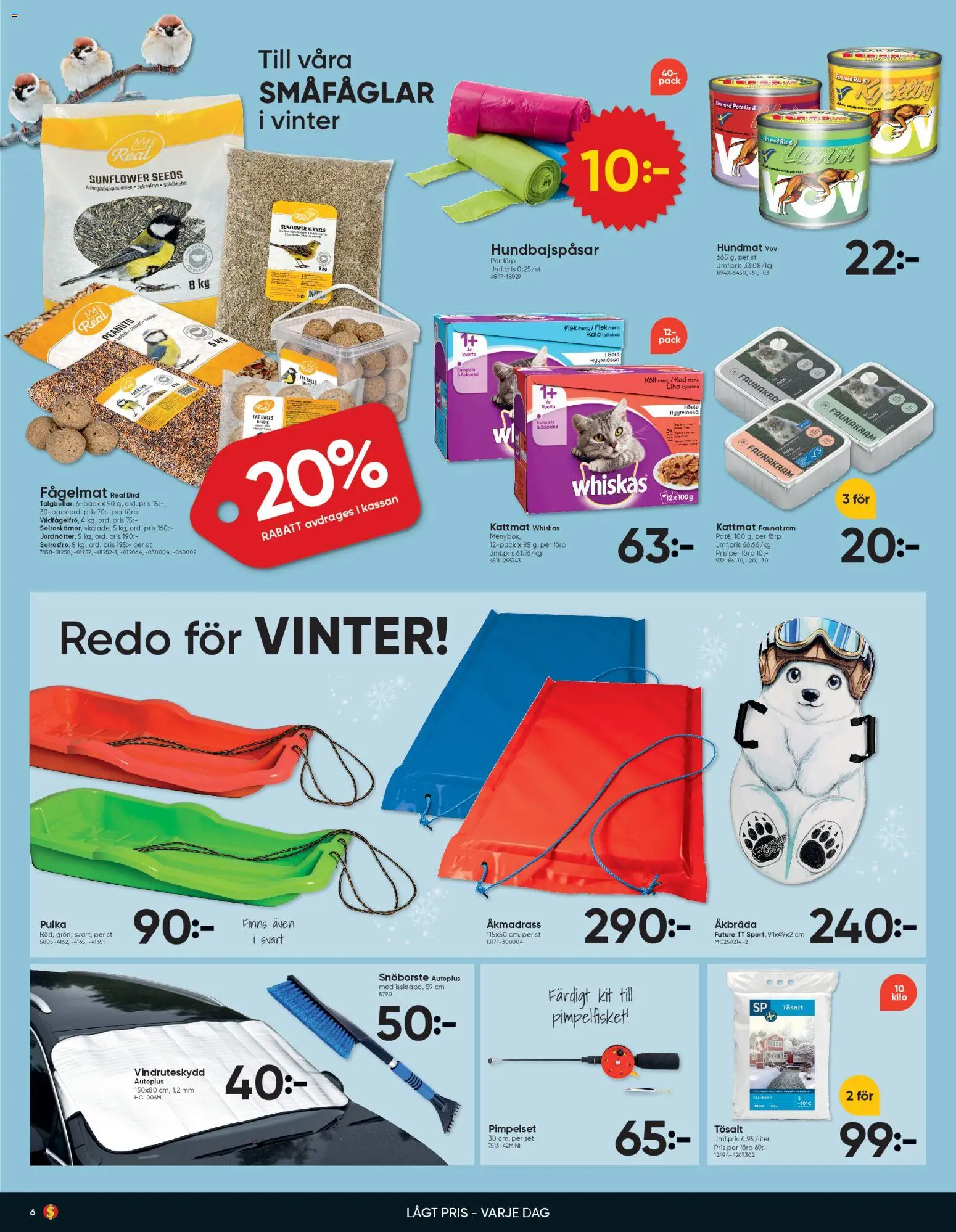 Dollar Store reklamblad aktuell från 01.05.2026 | Sida: 6 | Produkter: Fågelmat, Set, Potatis, Hundmat