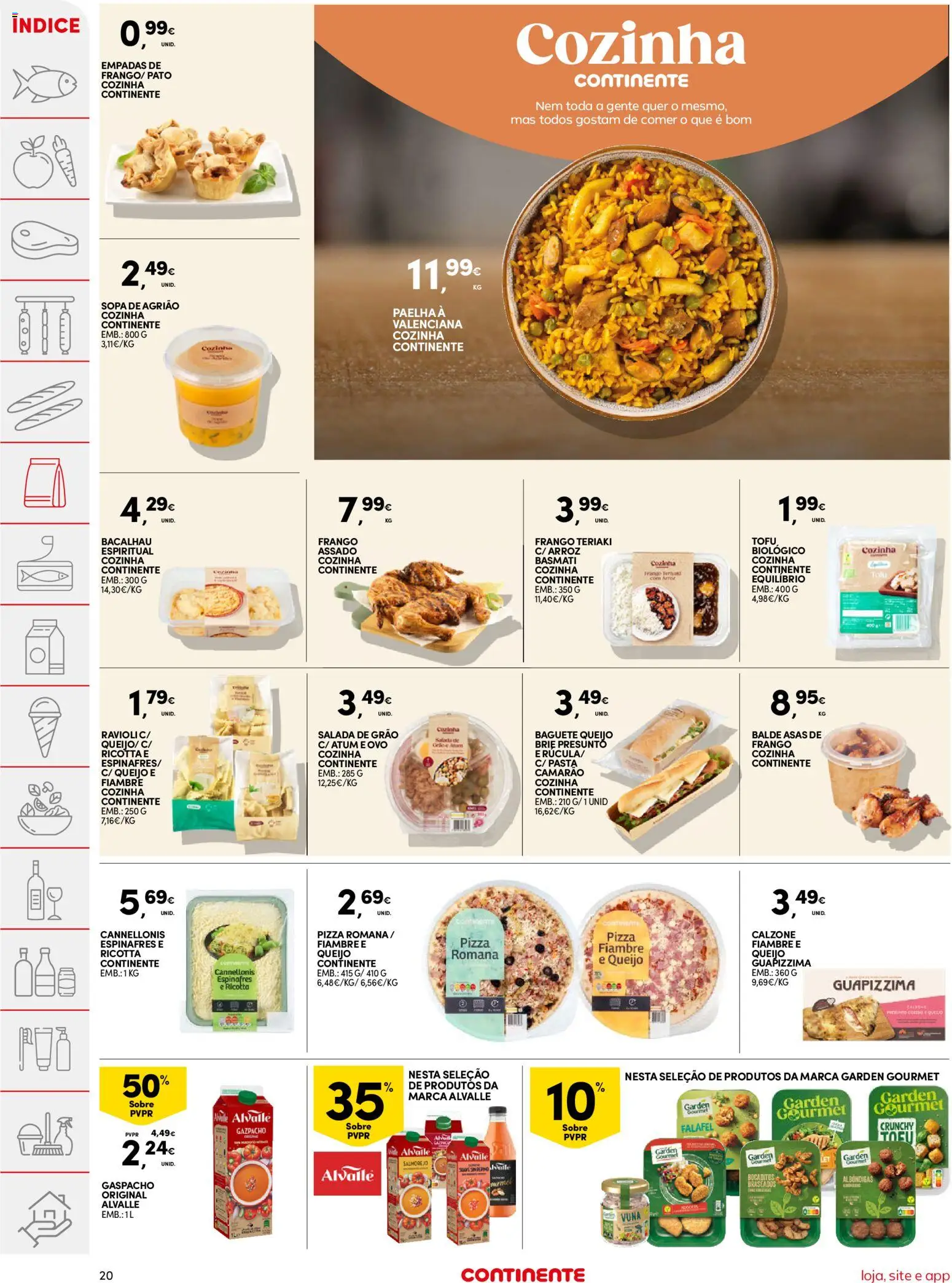 Continente folheto │ válido de 11/08/2026 | Página: 20 | Produtos: Baguete, Espinafres, Frango, Arroz