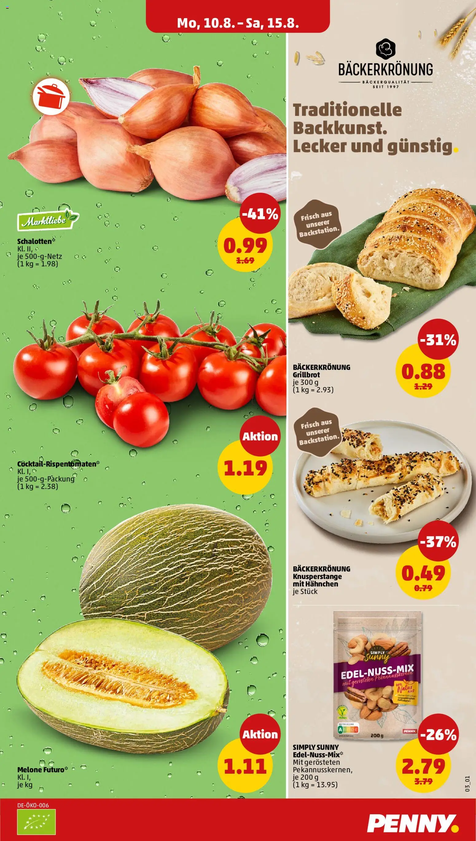 Penny Prospekt – gültig ab 10.08.2026 | Seite: 3 | Produkte: Hahnchen, Melone