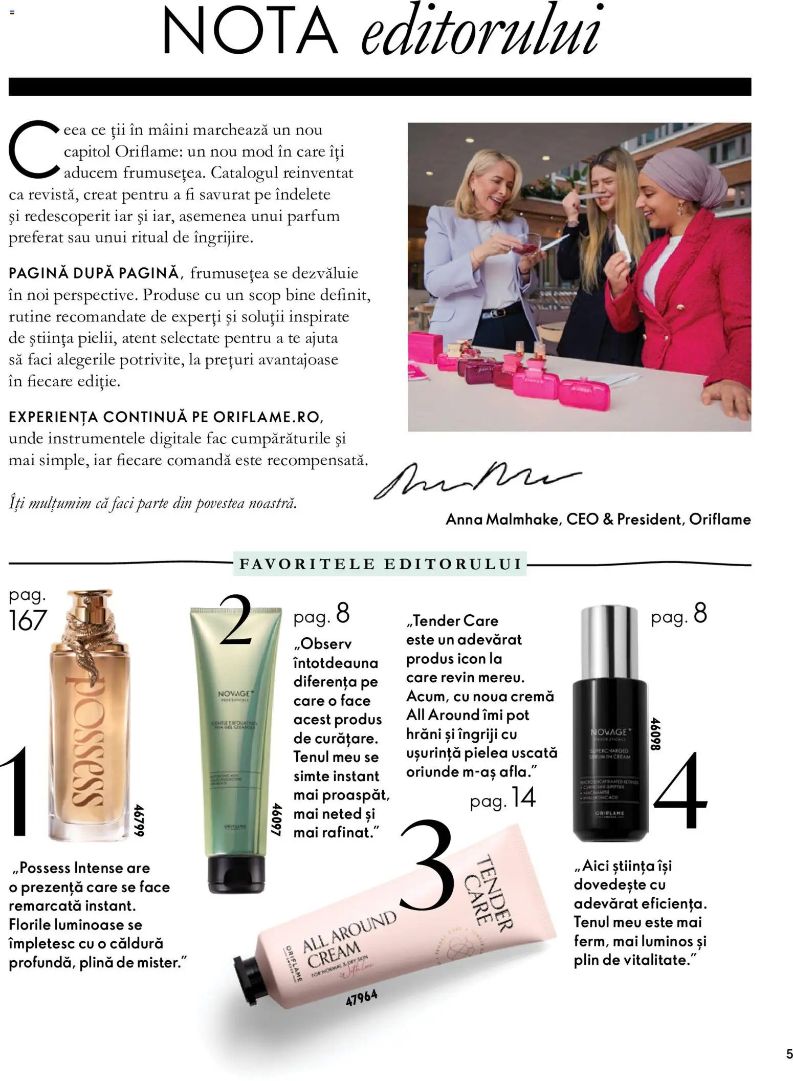 Noul catalog Oriflame – valabil de la 30.09.2026 | Pagină: 5 | Produse: Serum, Parfum, Cremă, Intense