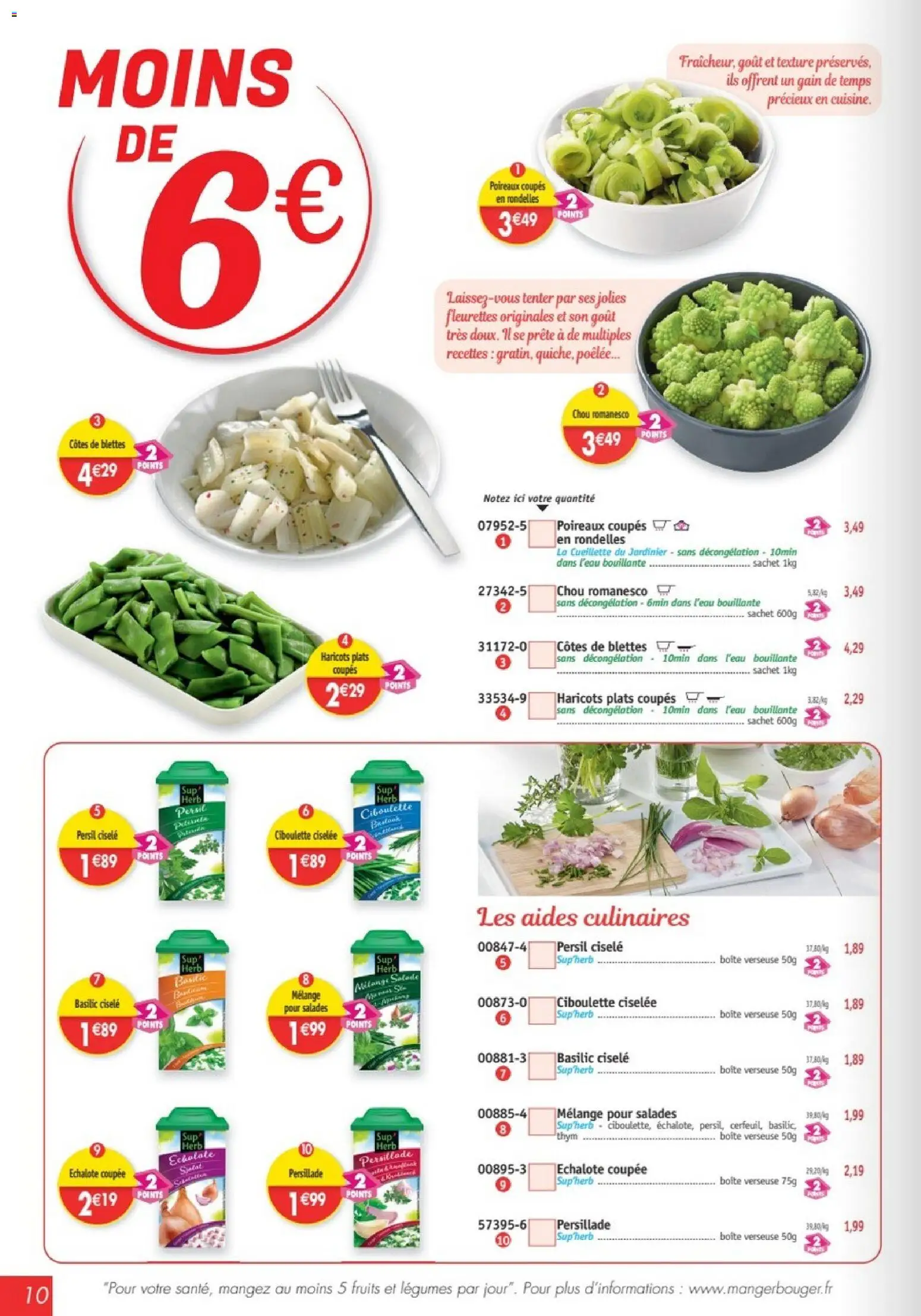{H1} | Page: 10 | Produits: Échalote, Persil, Poireaux