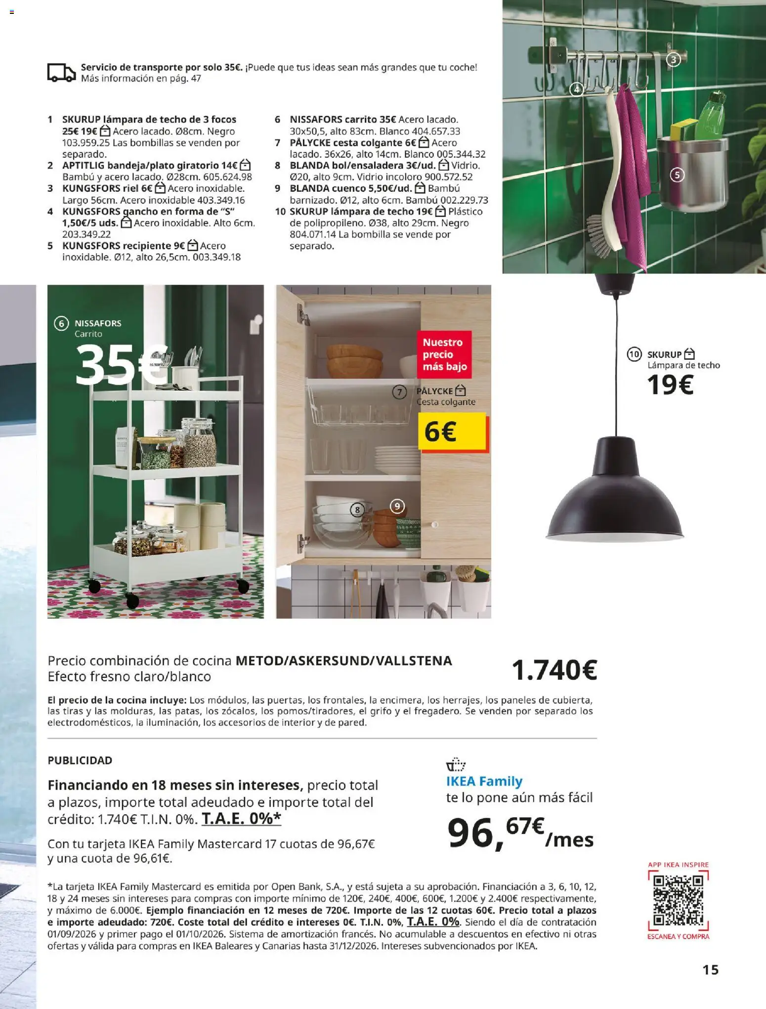IKEA - Precios bajos │ válido desde el 01/09/2026 | Página: 15 | Productos: Té, Bombilla, Cocina, Cesta