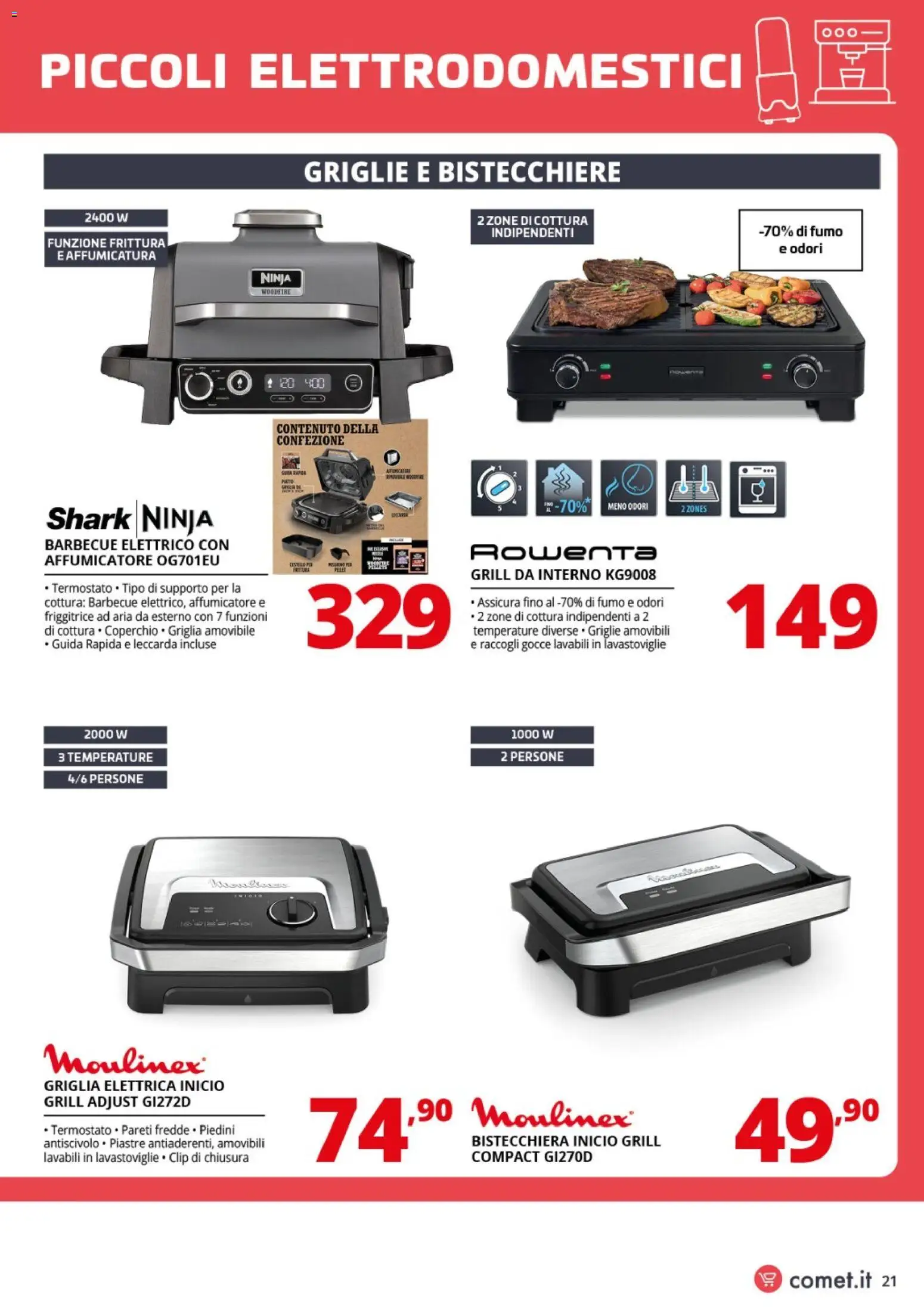 Volantino Comet del 10.04.2026 | Pagina: 21 | Prodotti: Barbecue, Lavastoviglie, Griglia, Friggitrice