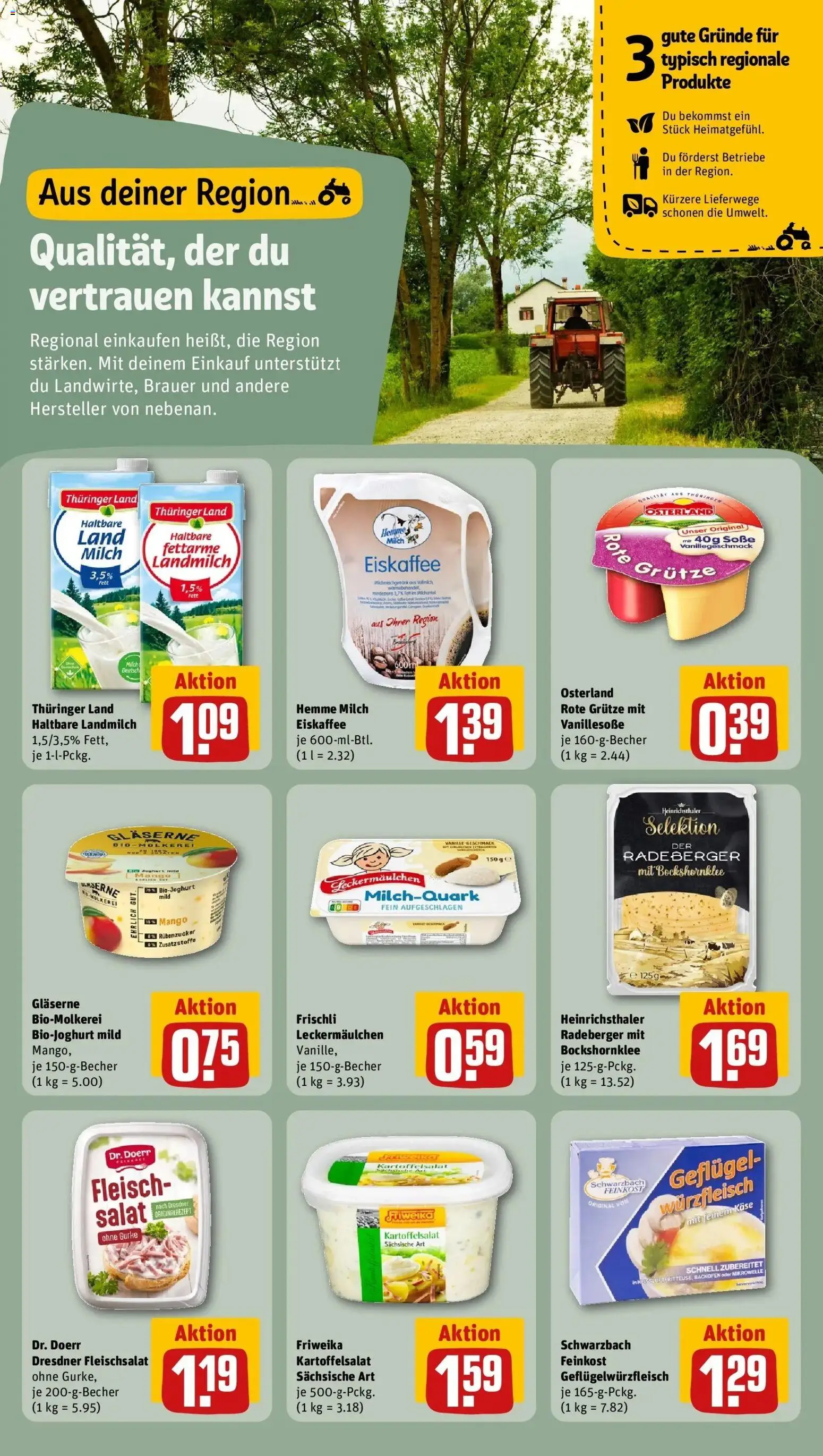 Rewe Prospekt Schmalkalden – gültig ab 13.07.2026 | Seite: 14 | Produkte: Mikrowelle, Milch, Soße, Fleisch
