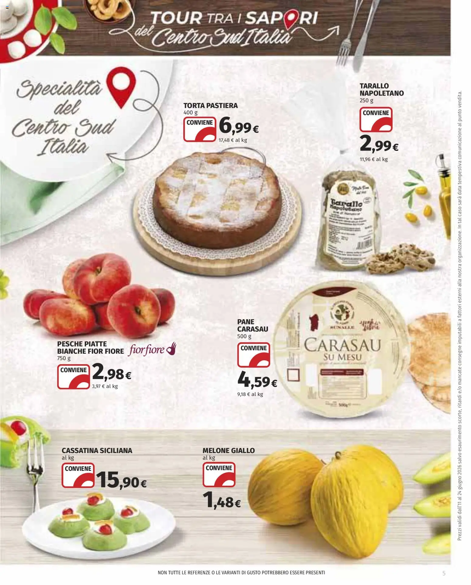 Volantino COOP del 11.06.2026 | Pagina: 5 | Prodotti: Pane, Melone, Data, Torta