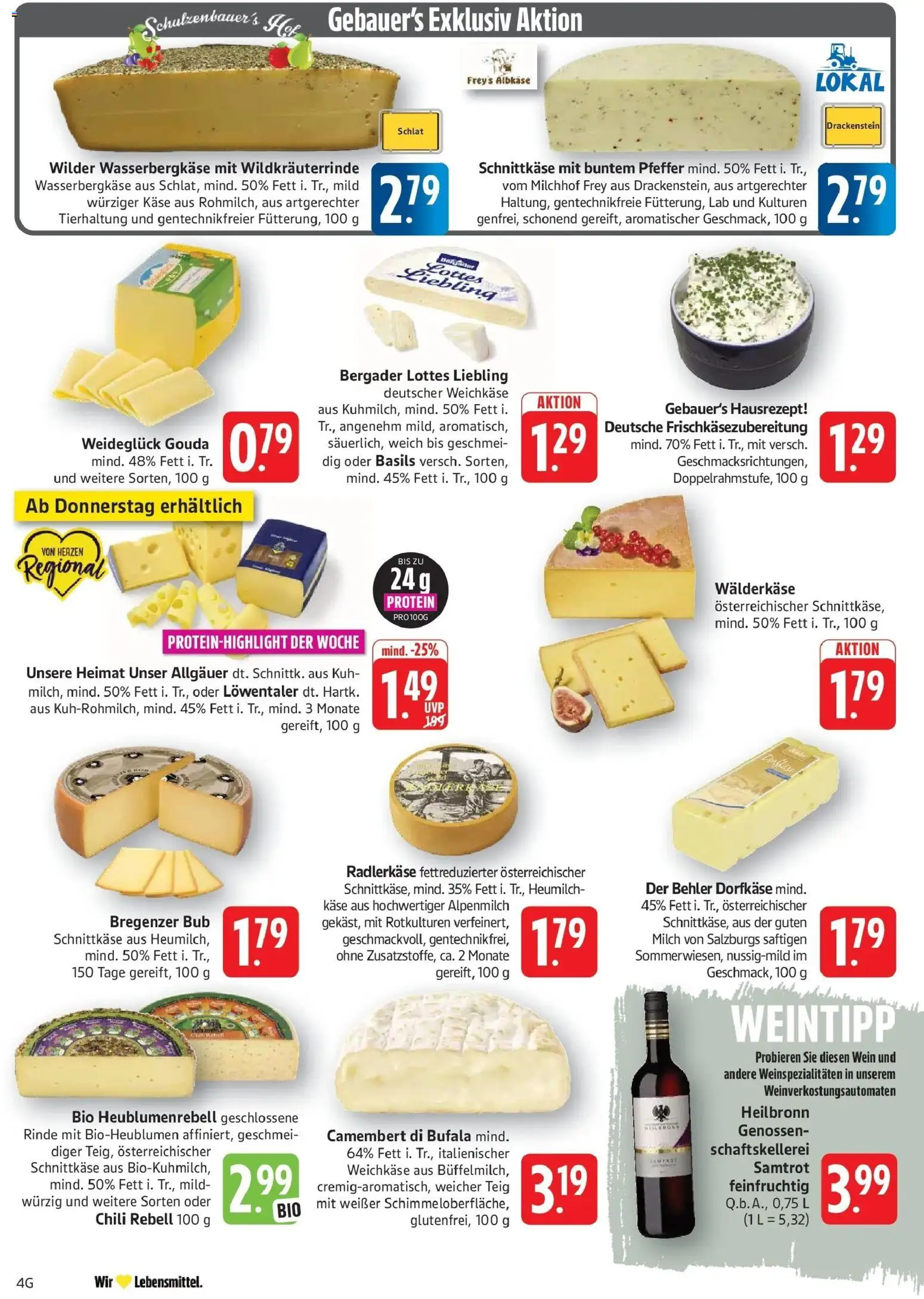 Edeka Prospekt Eislingen (ab 05.10.2026) » Angebote Online | Seite: 6 | Produkte: Käse, Gouda, Camembert, Wein