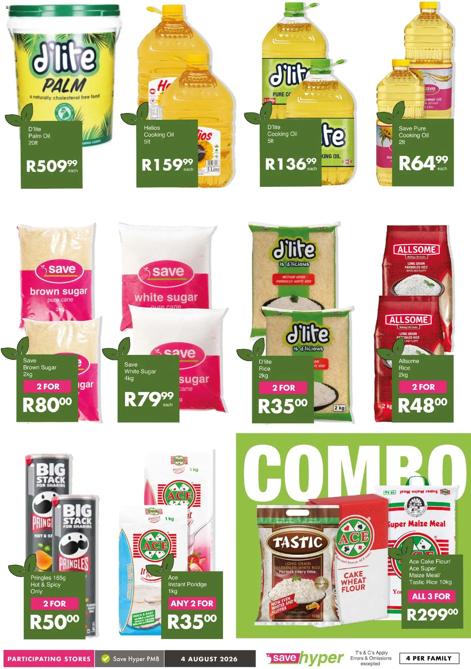 New Save catalogue – valid from 04/08/2026 | Page: 11 | Products: Maize meal, Oil, Rice, Water