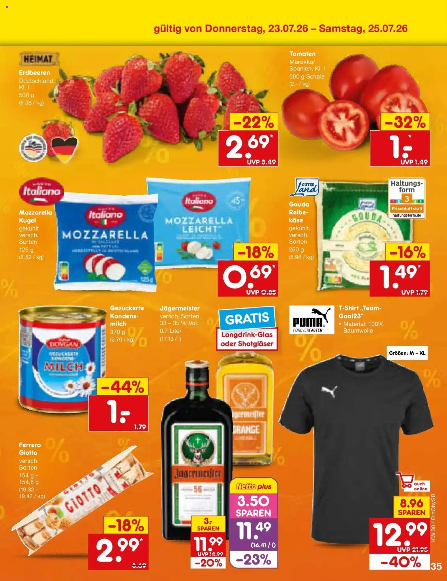 Netto Marken-Discount Prospekt Mauern – gültig ab 20.07.2026 | Seite: 59 | Produkte: Käse, Mozzarella, Jägermeister, Erdbeeren