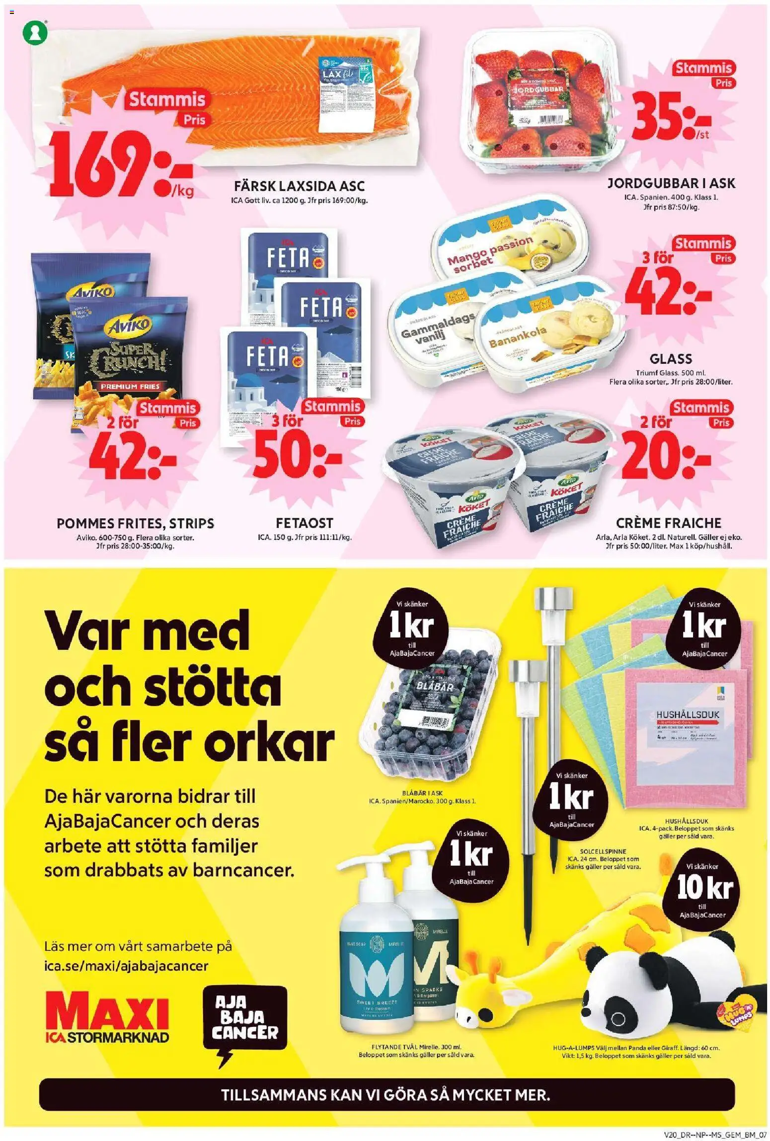 ICA Maxi reklamblad aktuell från 11.05.2026 | Sida: 9 | Produkter: Tvål, Fetaost, Creme fraiche, Jordgubbar