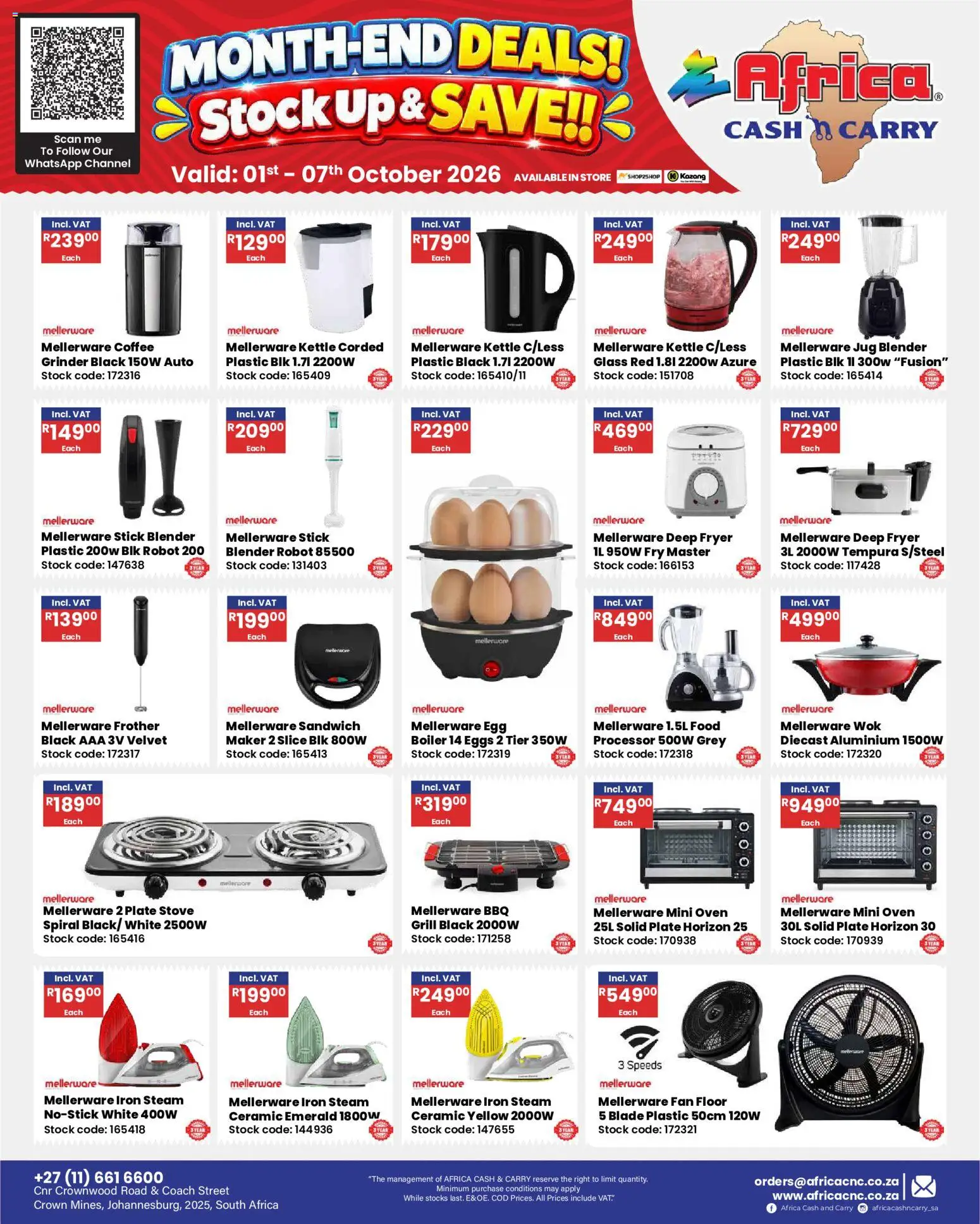 New Africa Cash & Carry catalogue – valid from 01/10/2026 | Page: 33 | Products: Stove, Plate, Deep fryer, Stock