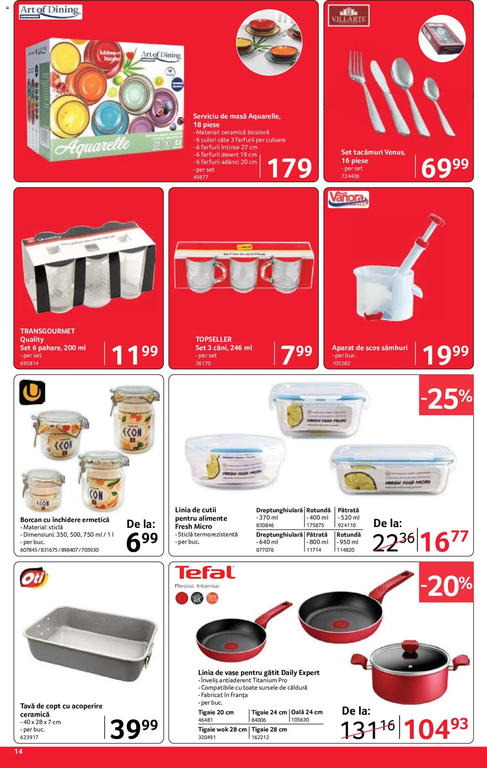 Noul catalog Selgros – valabil de la 12.06.2026 | Pagină: 14 | Produse: Tigaie, Oală, Masă, Borcan