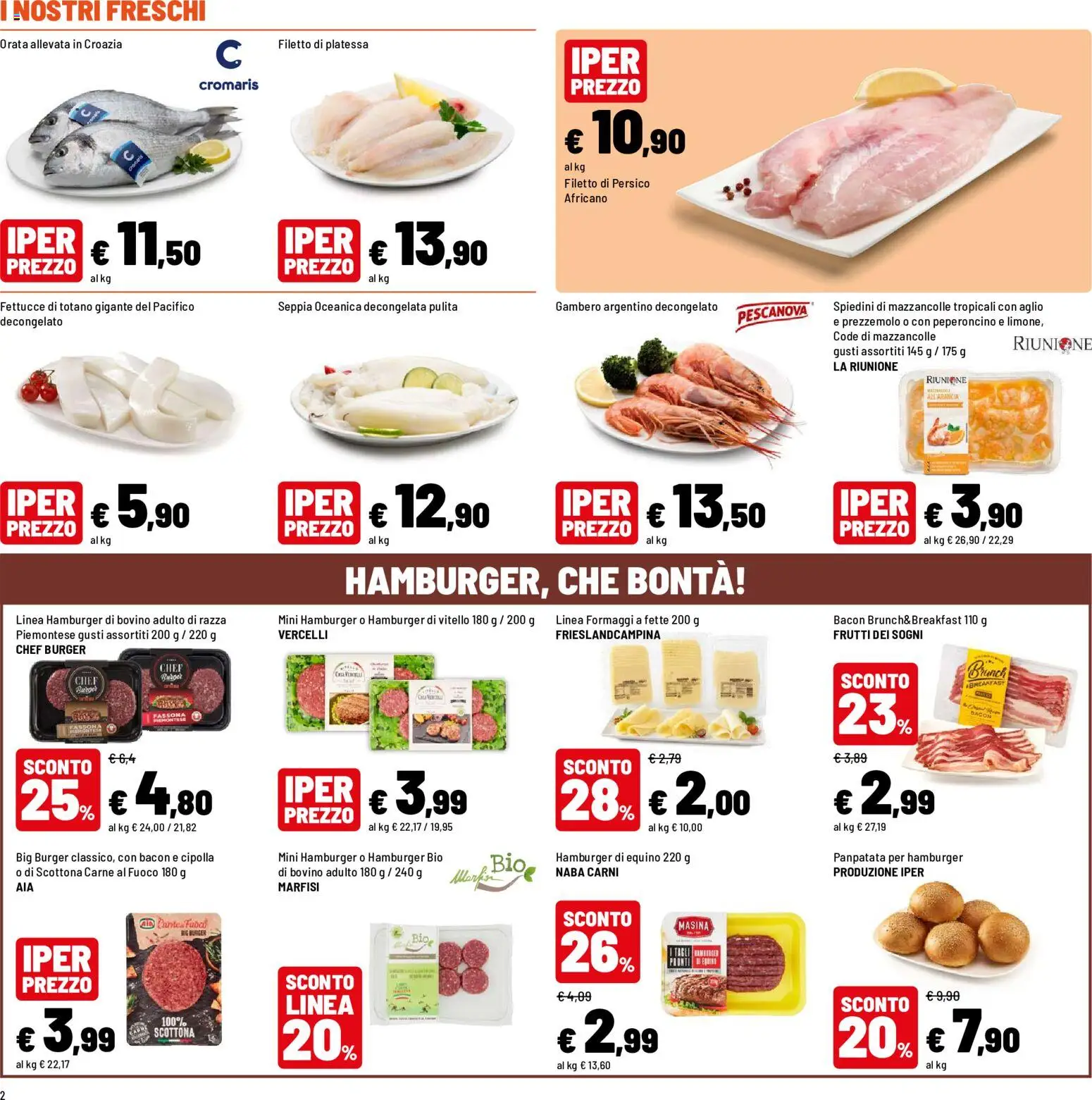 Volantino Iper del 12/10/2026 | Pagina: 2 | Prodotti: Bovino, Cipolla, Carne, Bacon