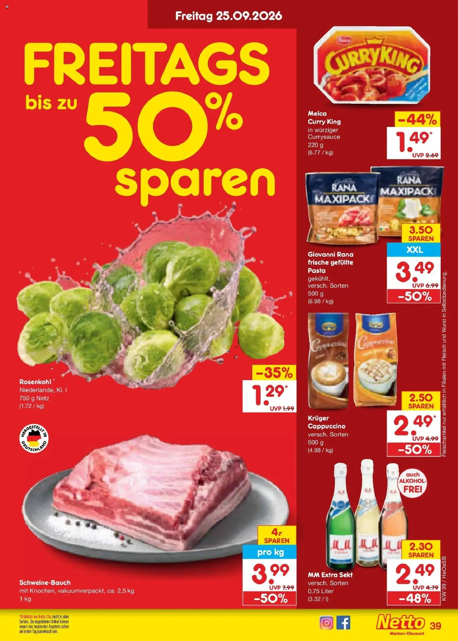 Netto Marken-Discount Prospekt Rostock – gültig ab 21.09.2026 | Seite: 53 | Produkte: Sekt, Schweinebauch, Alkohol, Fleisch
