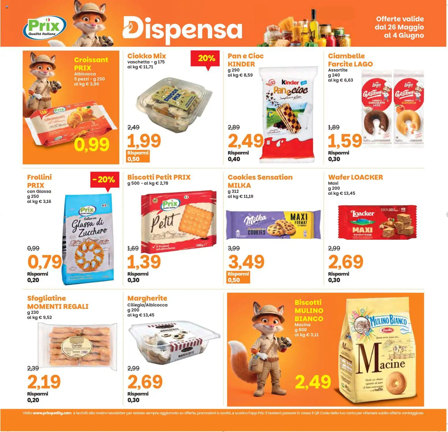 Volantino Prix del 26.05.2026 | Pagina: 15 | Prodotti: Cioccolato, Latte, Glassa, Frollini