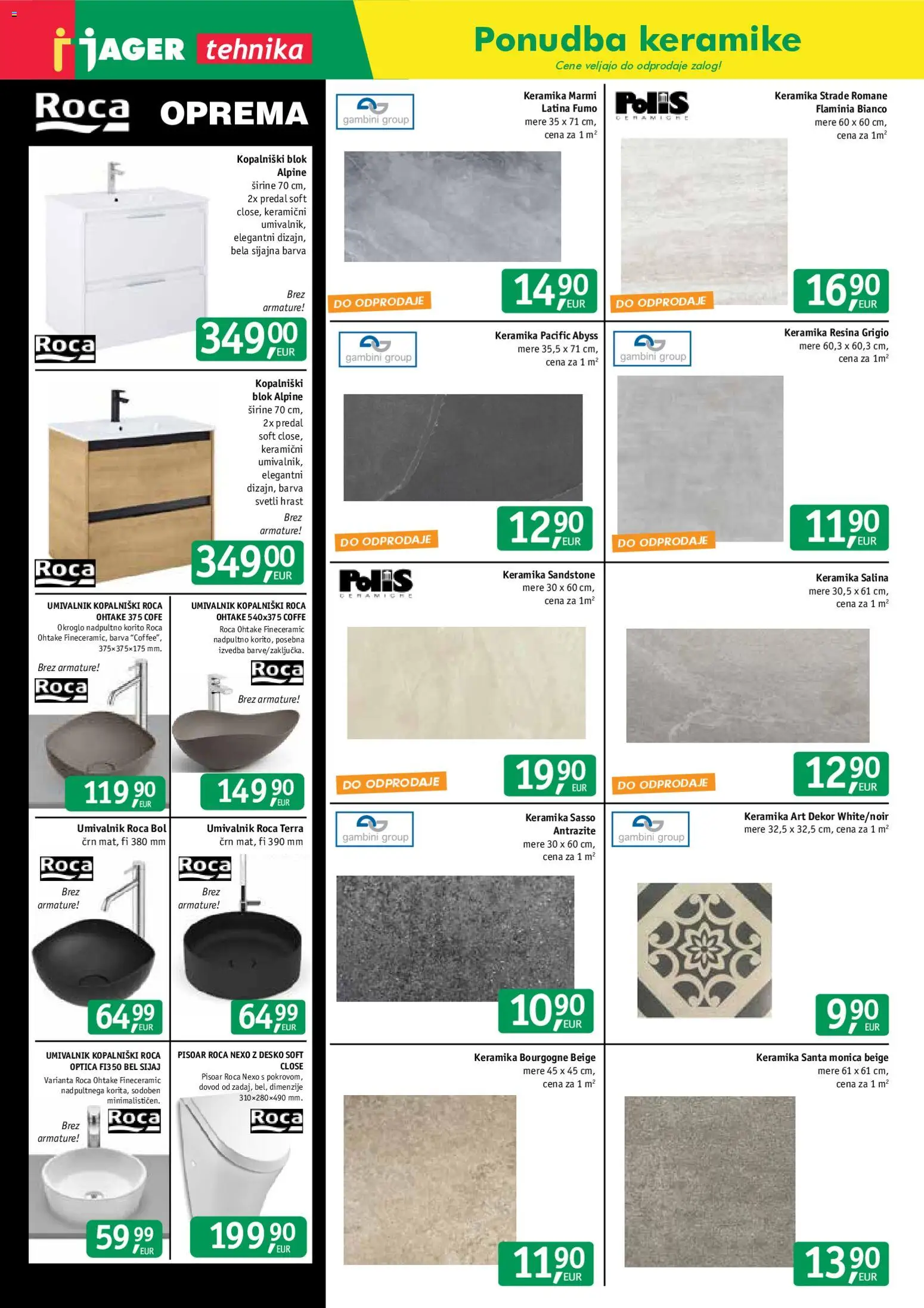 Novi Jager katalog ponudbe – veljaven od 15.07.2026 | Stran: 8 | Izdelki: Umivalnik, Blok, Barva