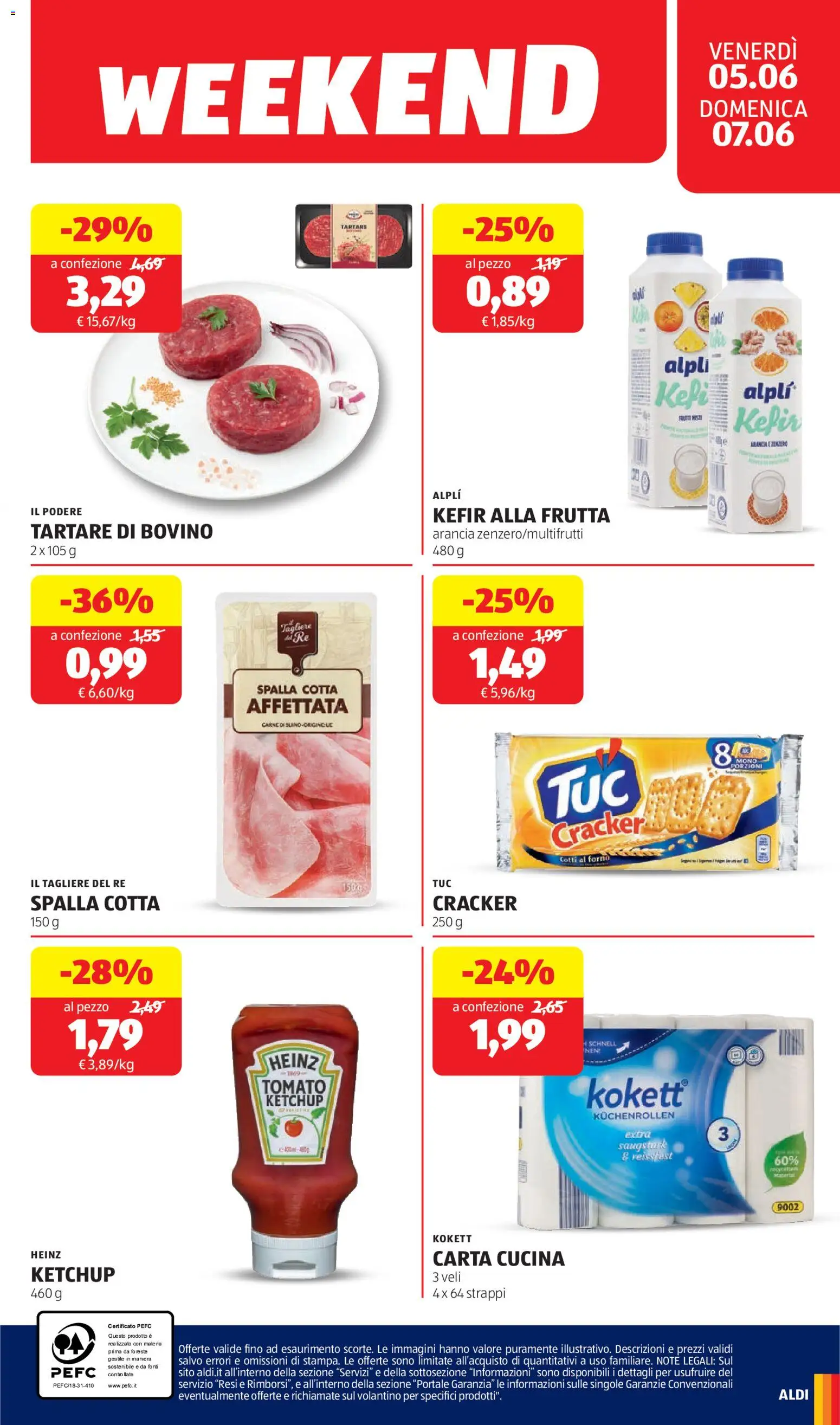 Volantino Aldi del 01.06.2026 | Pagina: 21 | Prodotti: Bovino, Ketchup, Frutta, Arancia