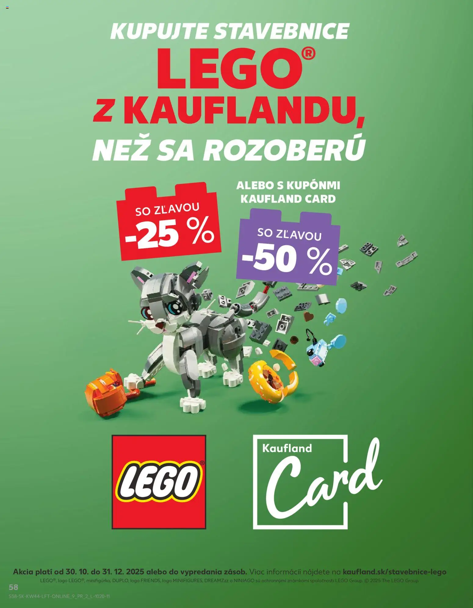 Nové Kaufland akcie – leták je platný od 30.10.2025 | Strana: 58 | Produkty: LEGO, LEGO stavebnice
