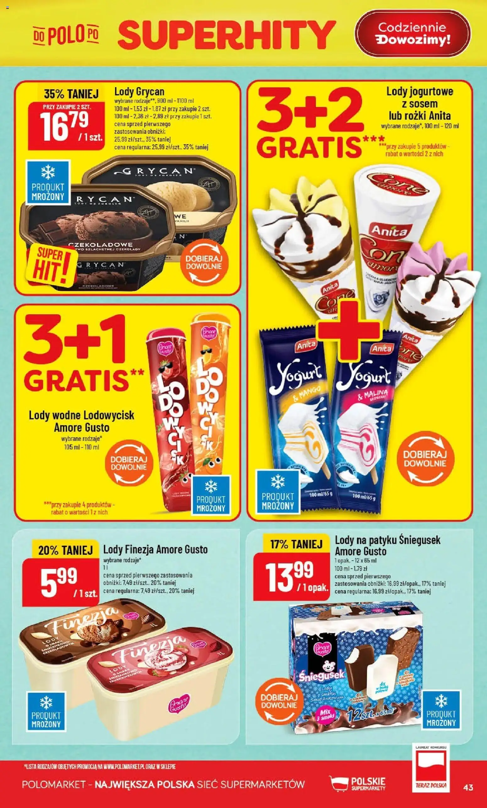 POLOmarket gazetka od 22.04.2026 | Strona: 43 | Produkty: Mango, Malina, Lody jogurtowe, Lody
