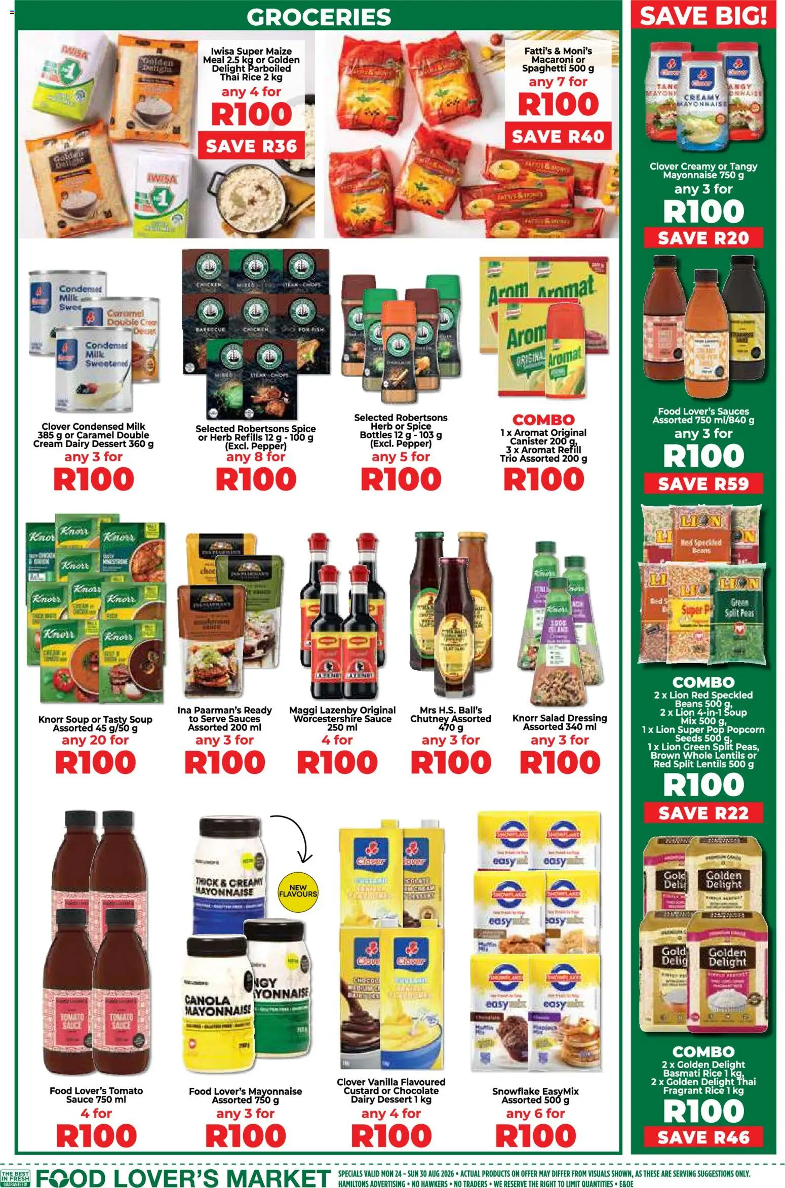 New Food Lover's Market catalogue – valid from 24/08/2026 | Page: 13 | Products: Lentils, Dessert, Maize meal, Pepper