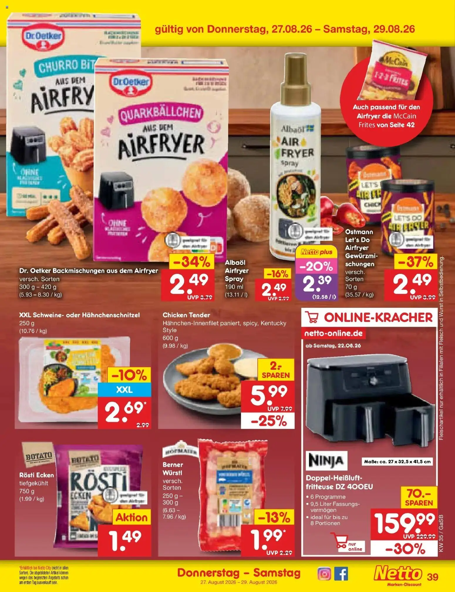 Netto Marken-Discount Prospekt Oldenburg – gültig ab 24.08.2026 | Seite: 53 | Produkte: Würstl, McCain, Fritteuse, Fleisch