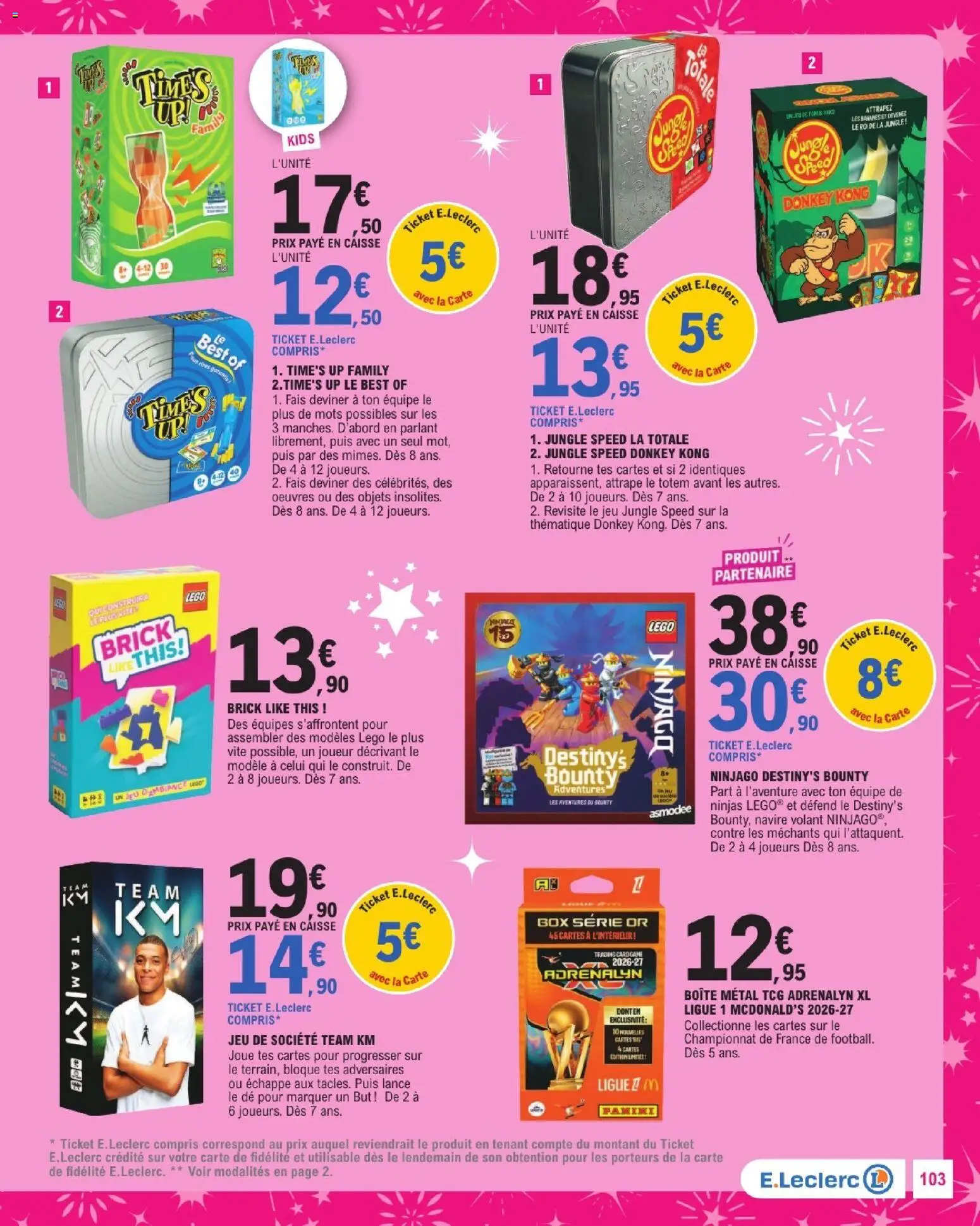 {H1} | Page: 103 | Produits: Panini, Légo, Joueur, Bananes