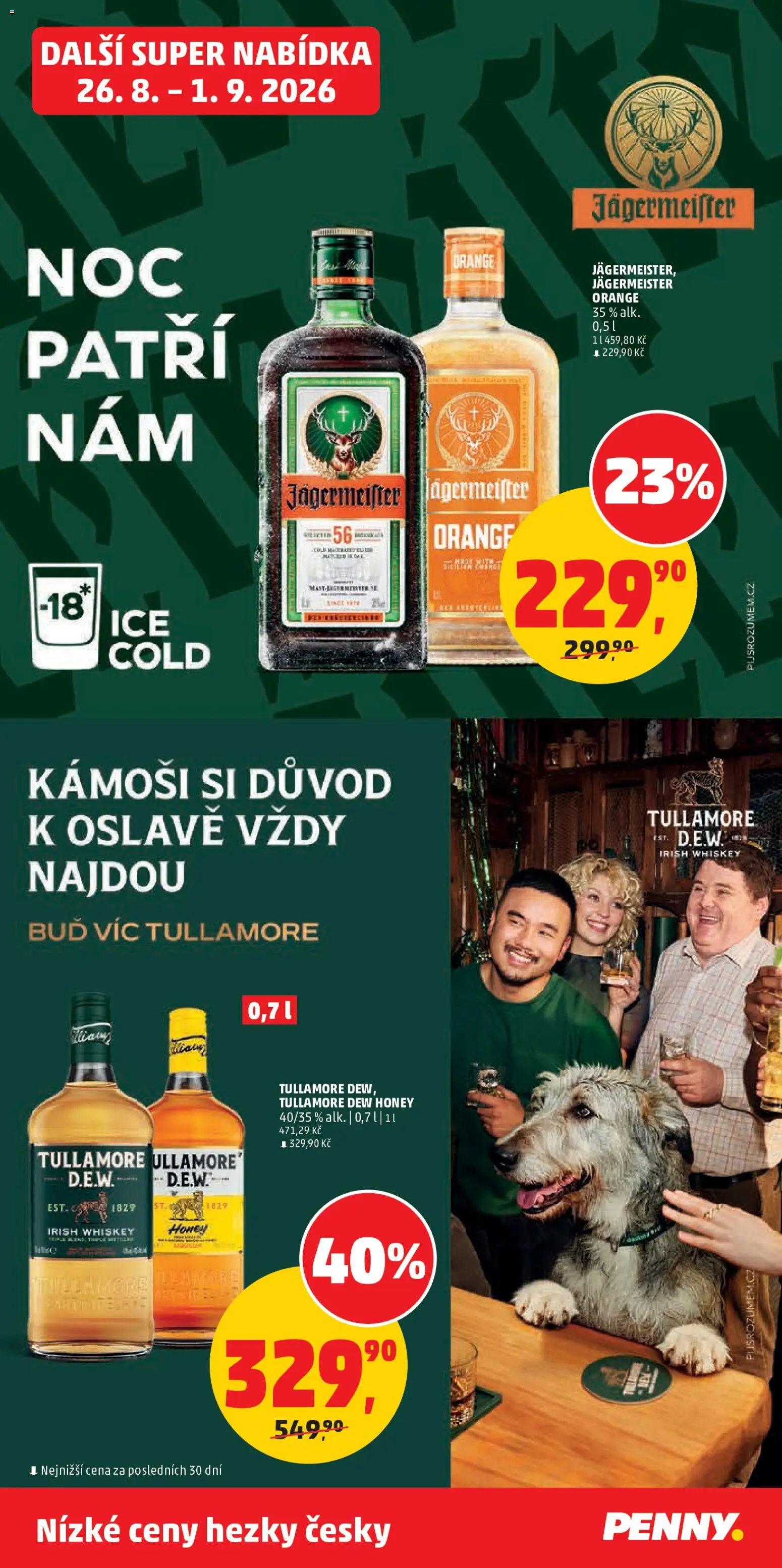 Penny Market leták od 26.08.2026 | Strana: 37 | Produkty: Tullamore Dew Honey, Jägermeister, Whiskey, Tullamore Dew