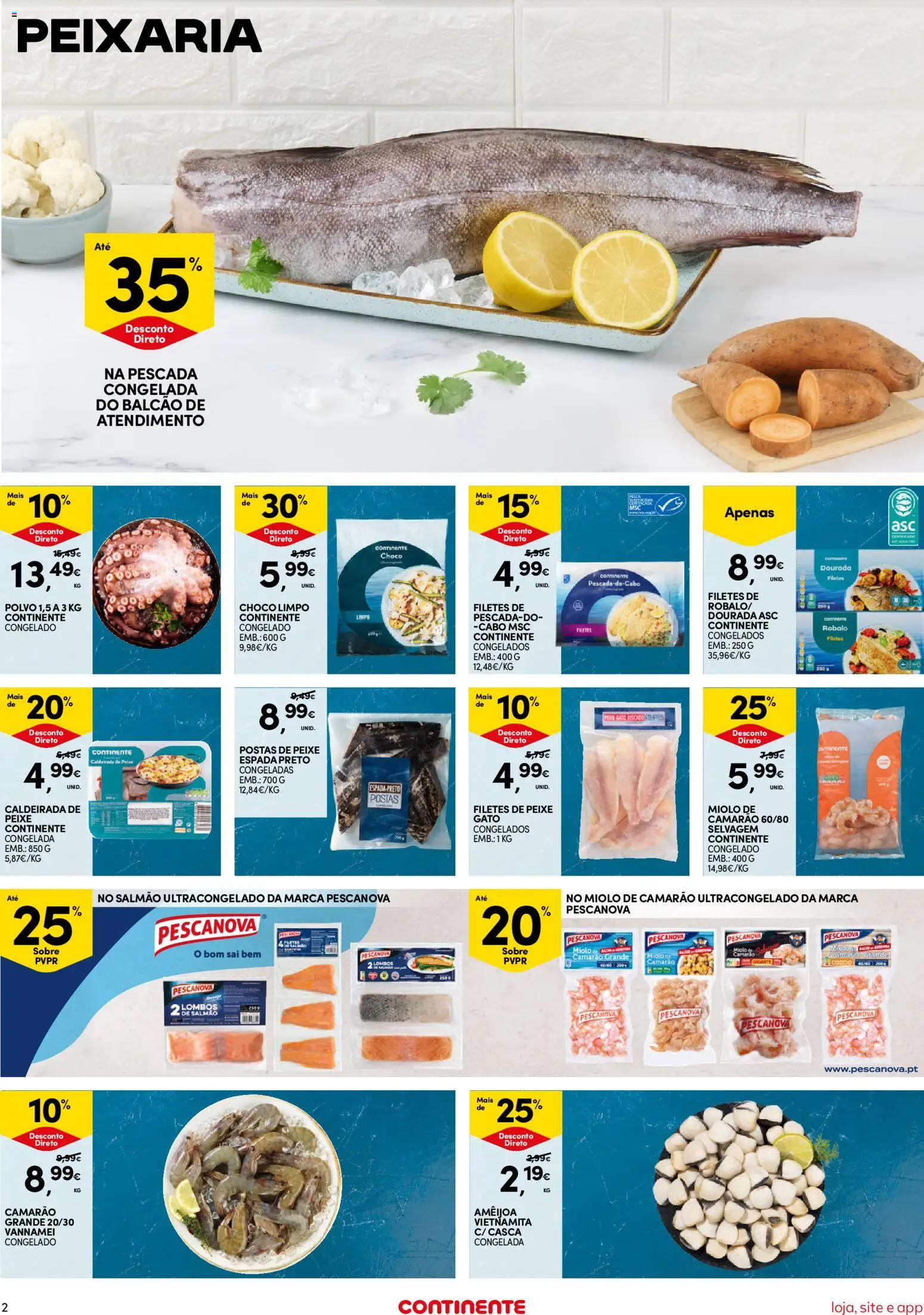 Continente folheto Bom Dia │ válido de 20/10/2026 | Página: 2 | Produtos: Cabo, Pescada, Camarão, Peixe