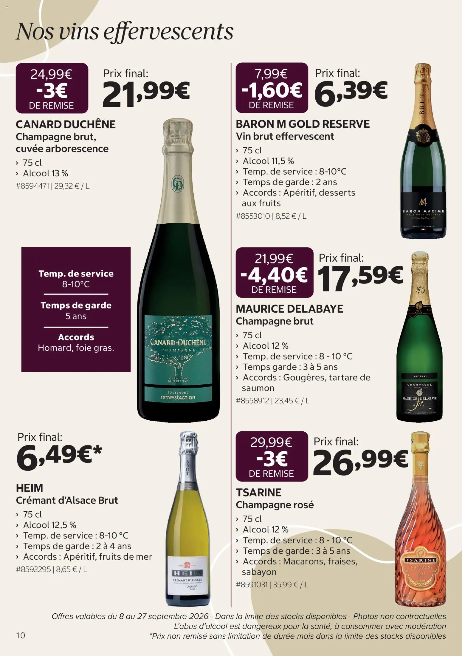 {H1} | Page: 10 | Produits: Champagne brut, Champagne rosé, Champagne, Crémant d'alsace