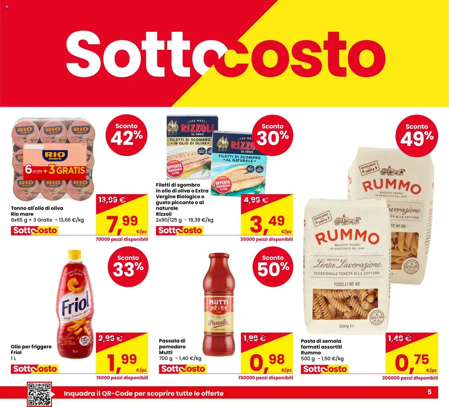Volantino Despar del 06/10/2026 | Pagina: 5 | Prodotti: Rummo, Olio, Fusilli, Olio per friggere