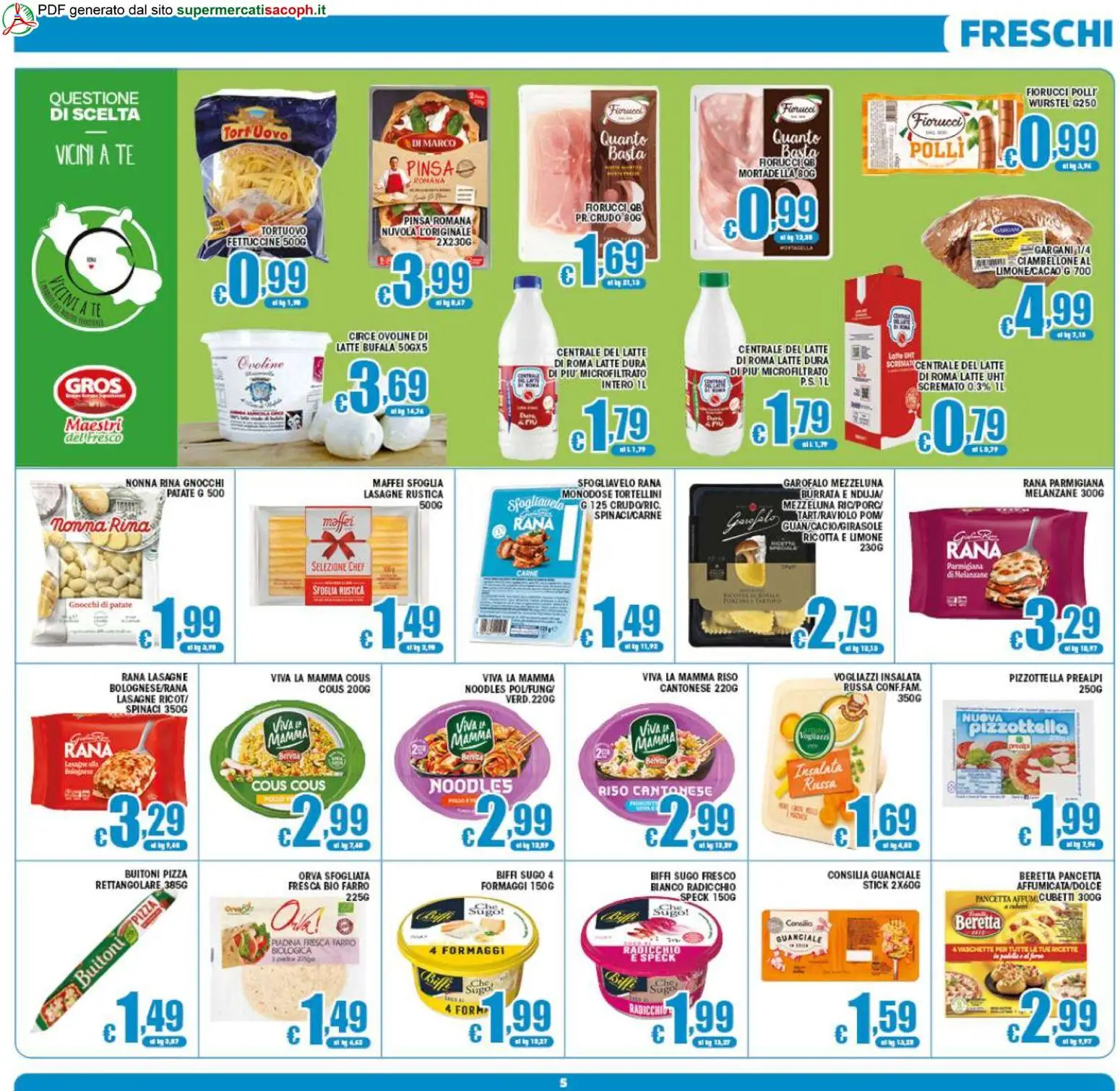 Volantino Sacoph del 10.06.2026 | Pagina: 5 | Prodotti: Insalata, Mortadella, Fettuccine, Farro